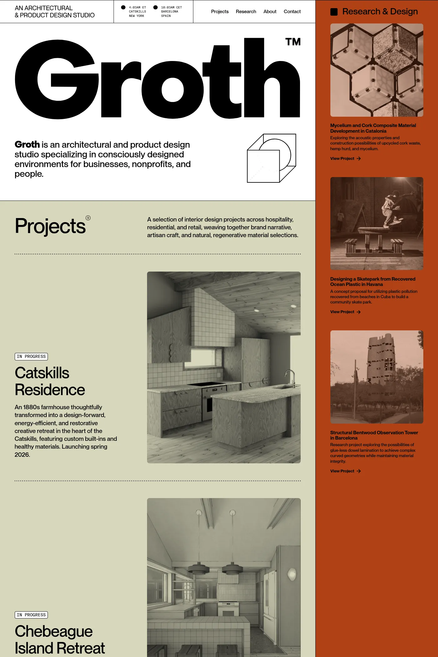 Groth Studio website screenshot