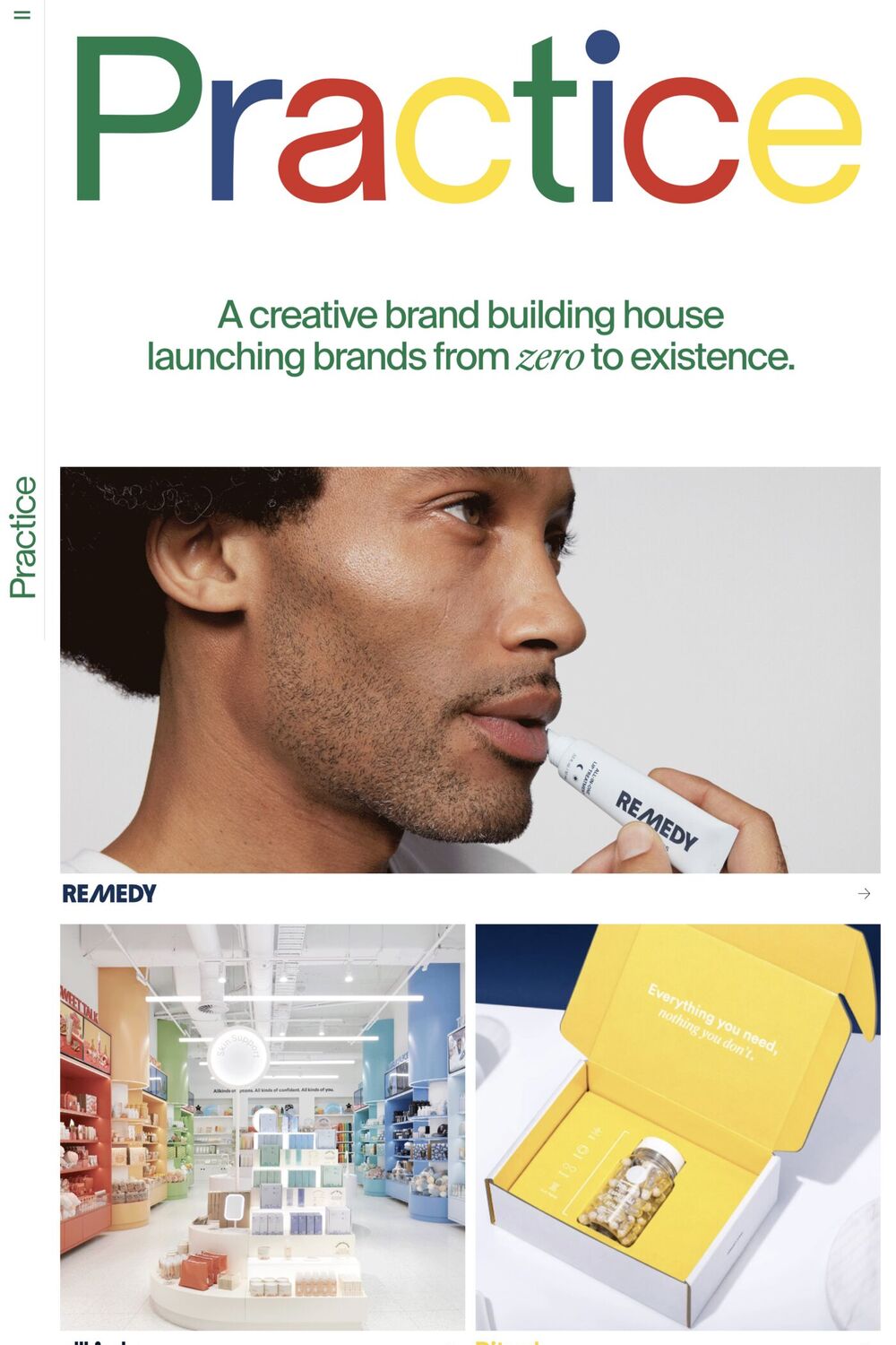 Practice website screenshot