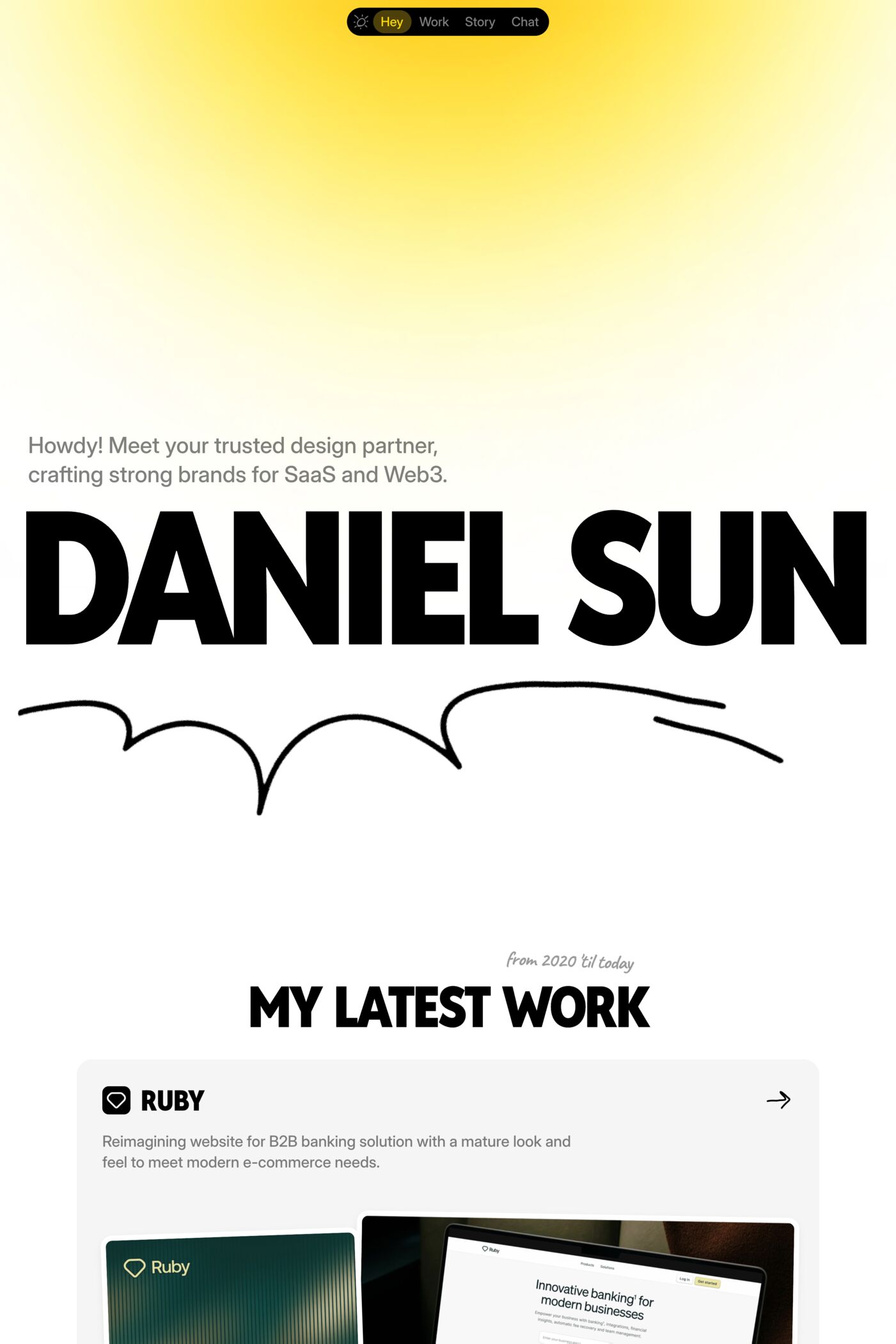Daniel Sun website screenshot