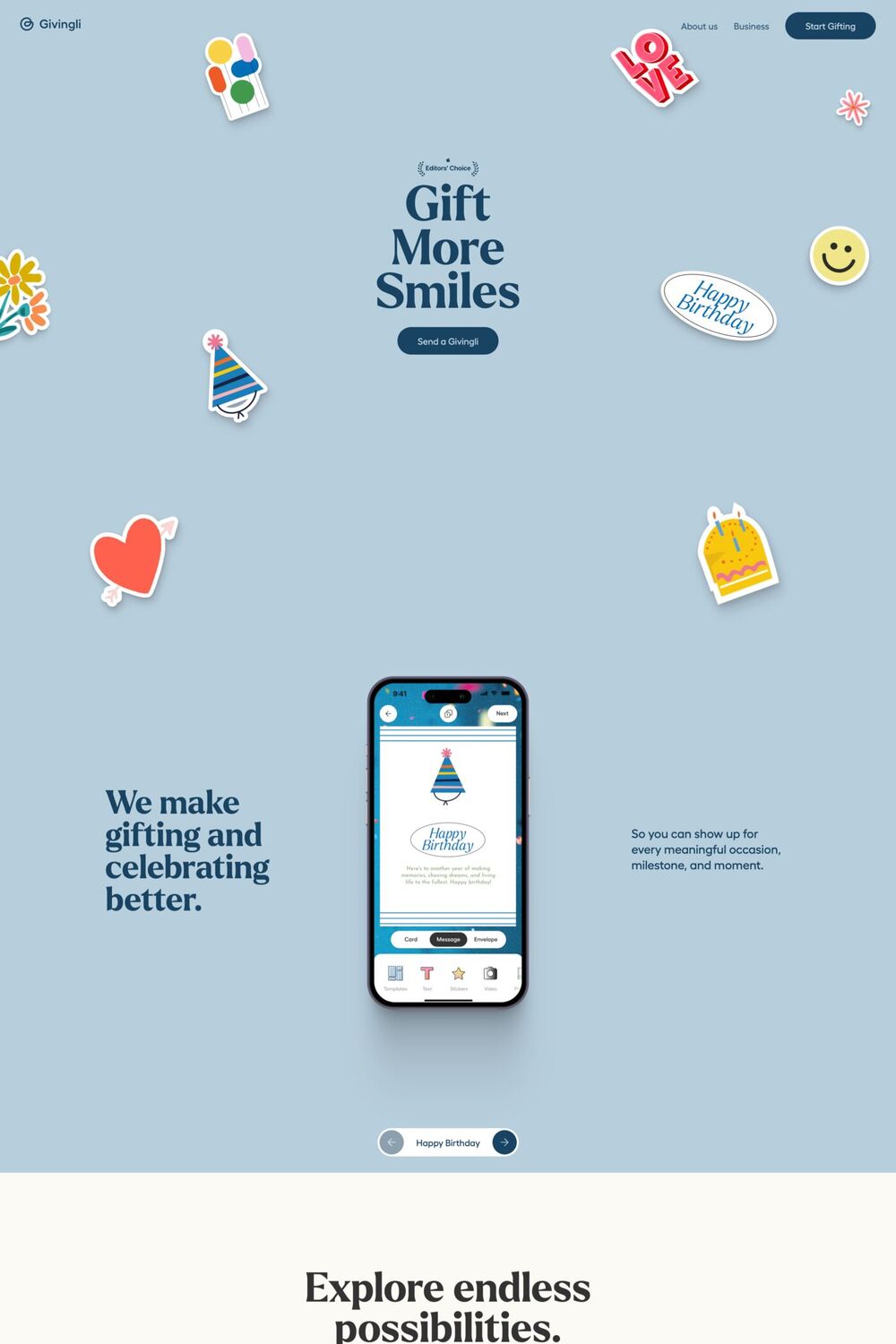 Givingli website screenshot