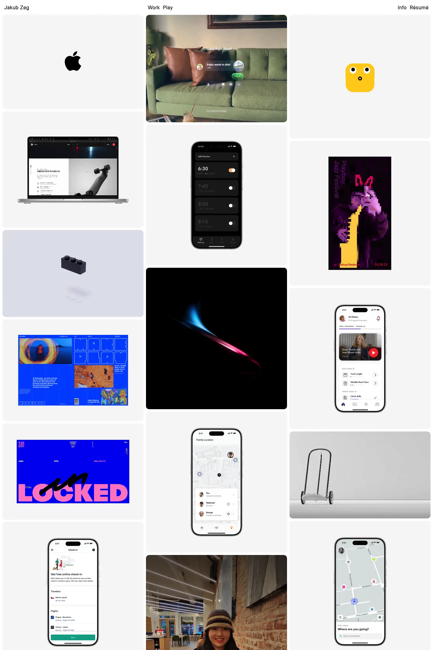 Jakub Zeg website screenshot