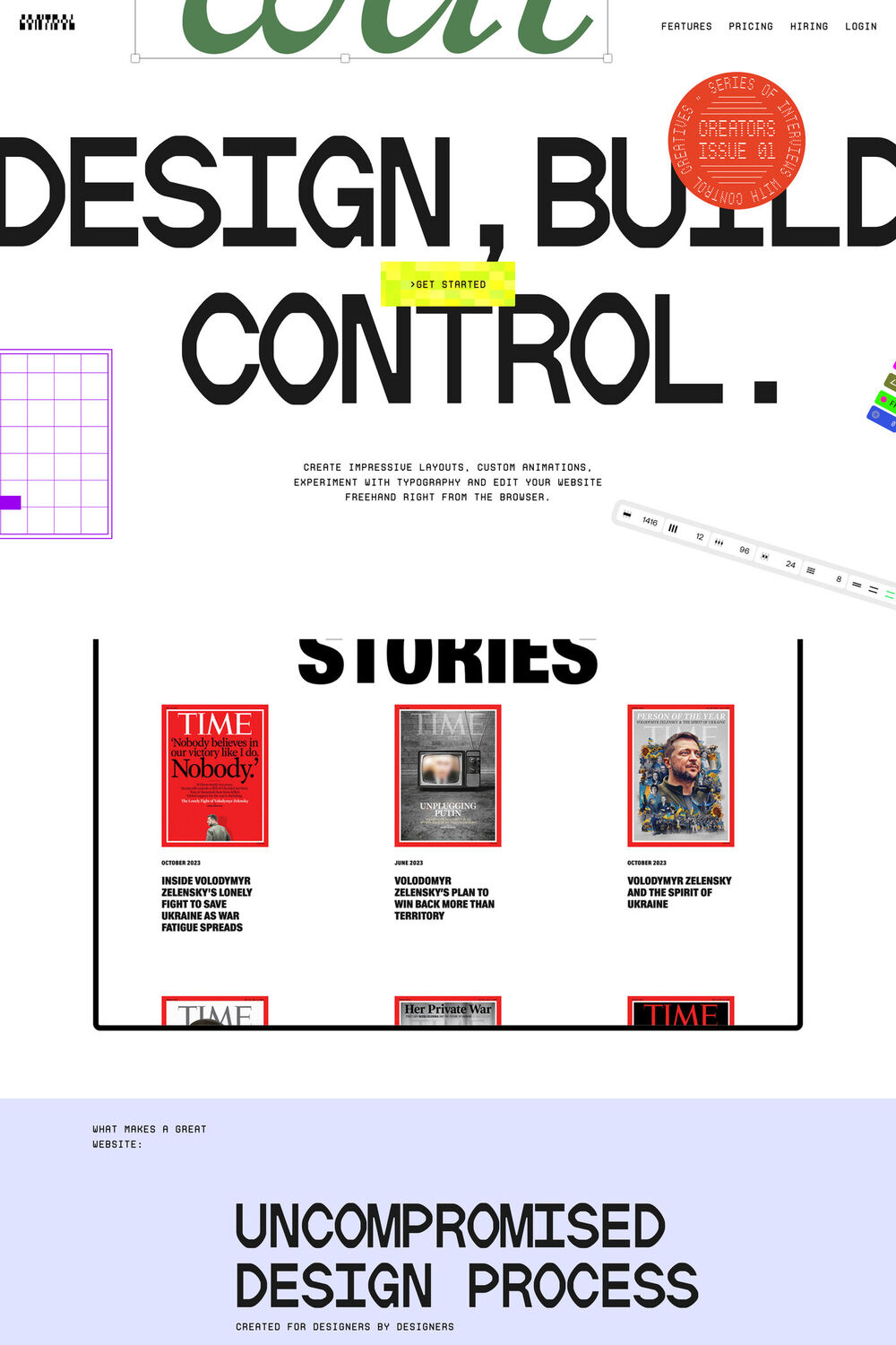 Control website screenshot