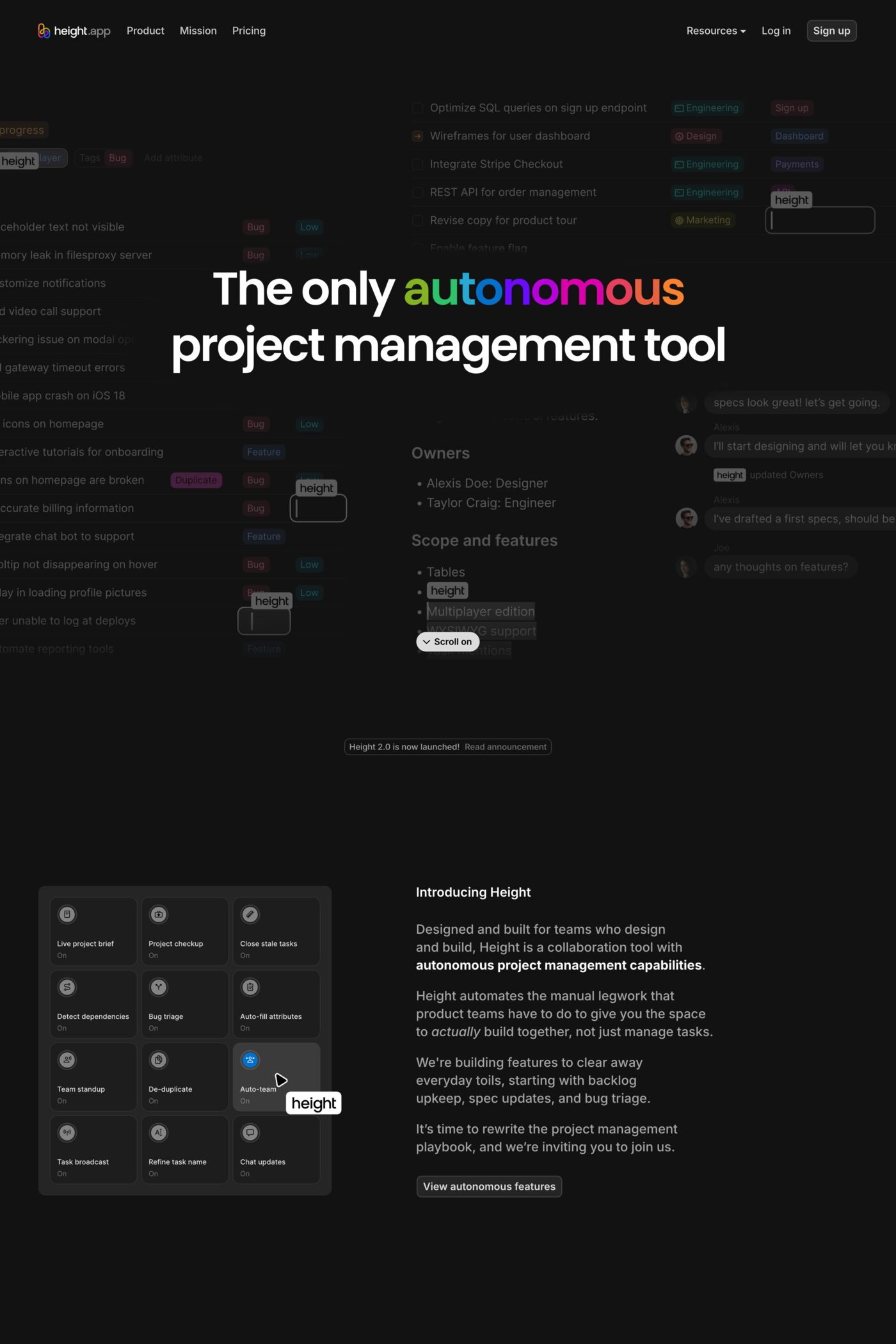 Height website screenshot