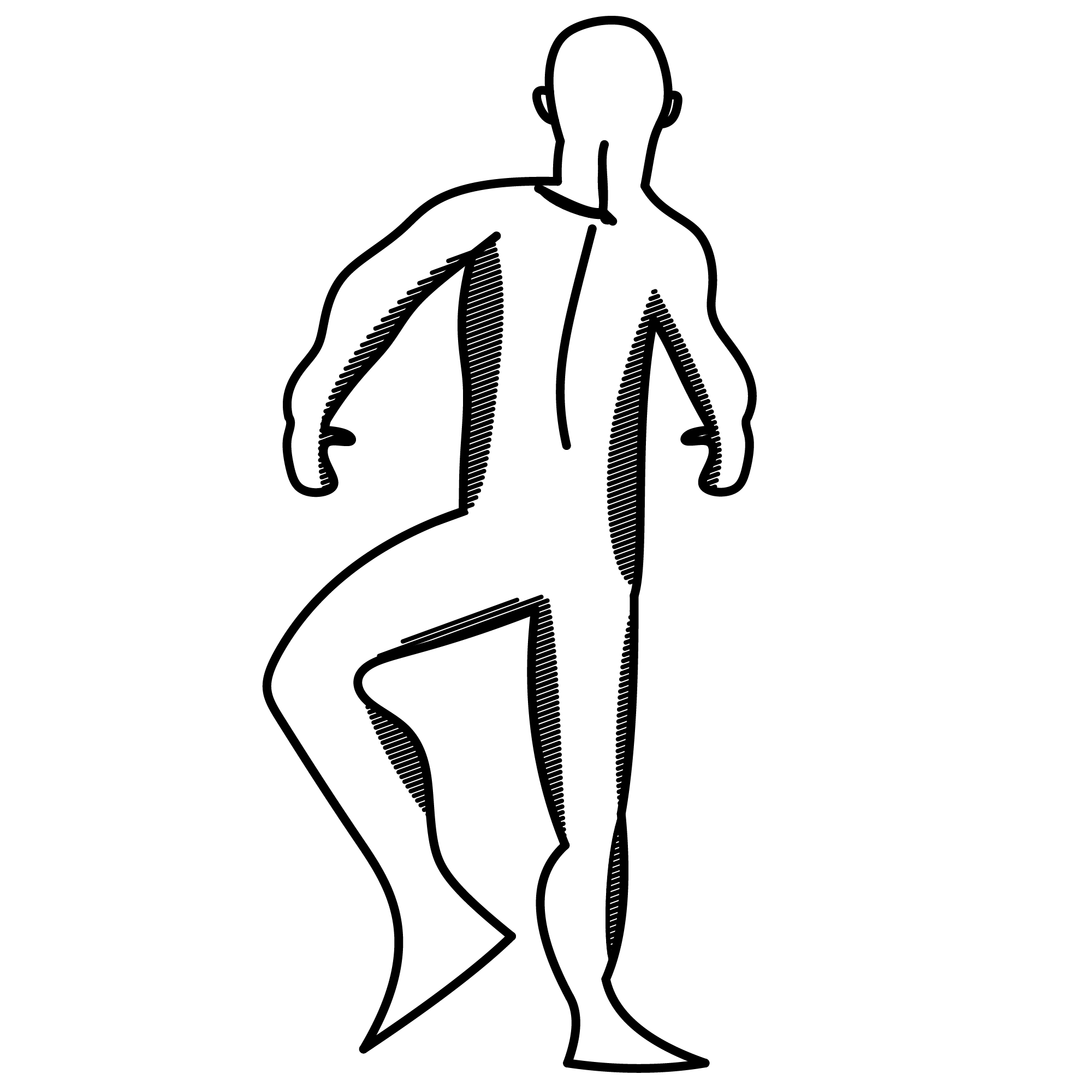 Stumbling muscular man