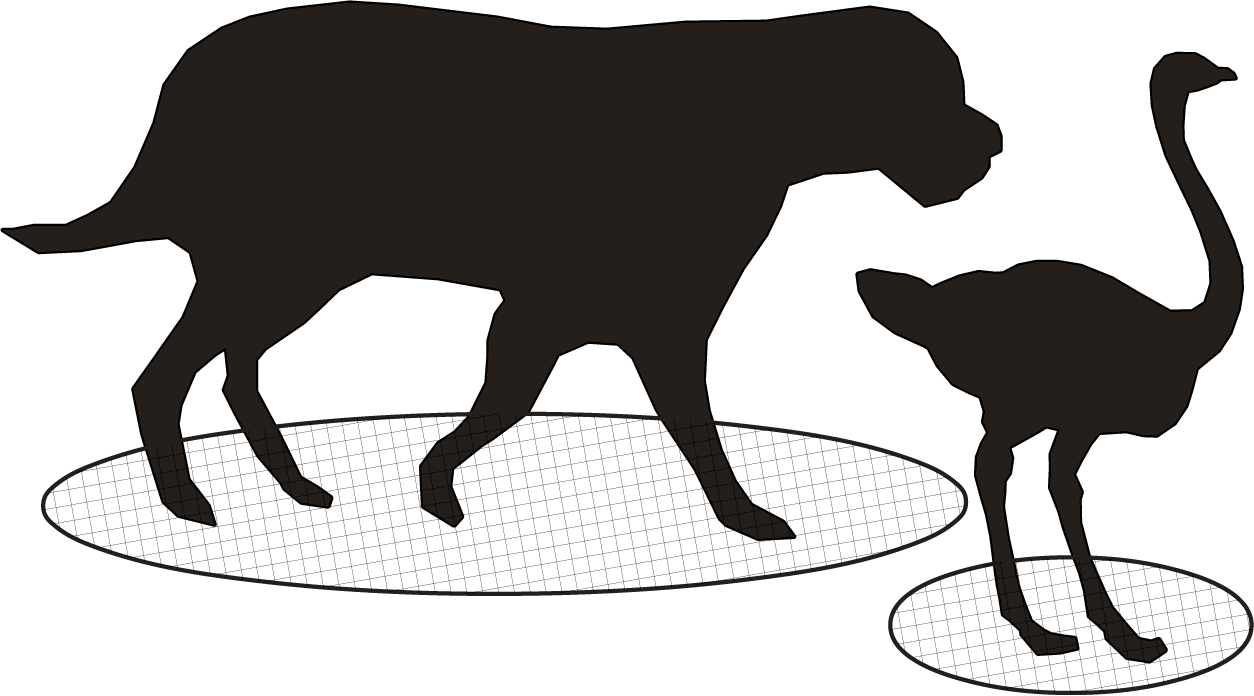 A dog and a flamingo together