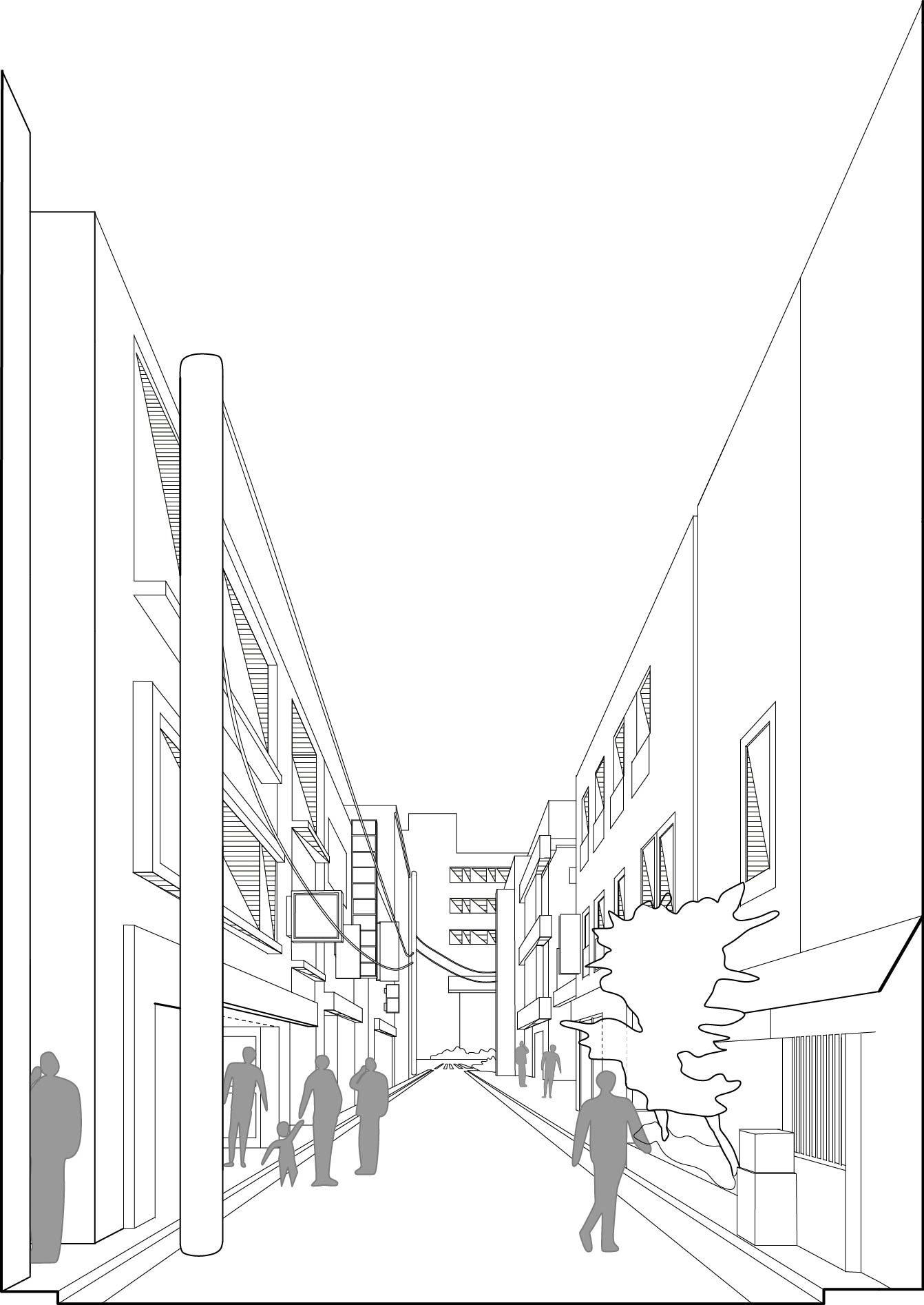 Sidewalk in Shibuya, Tokyo