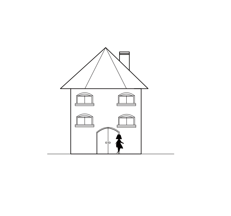 woman standing by her home