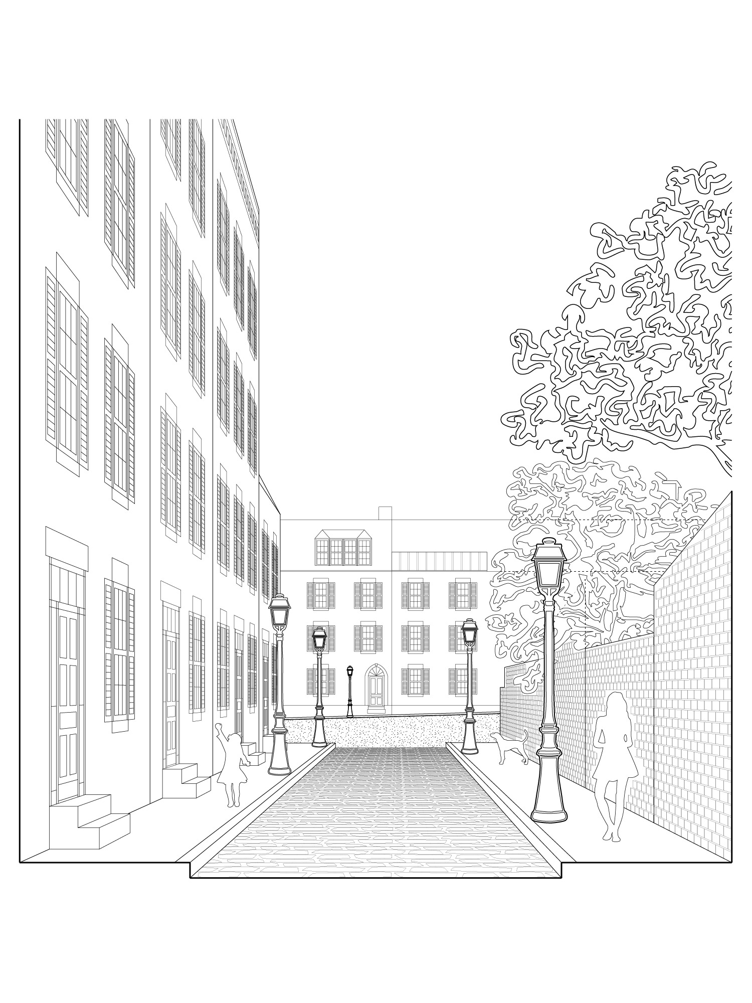 Acorn Street in Boston, MA, facing West Cedar Street