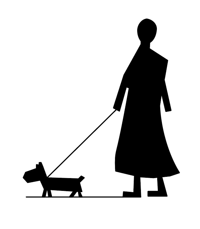 Woman walking a dog