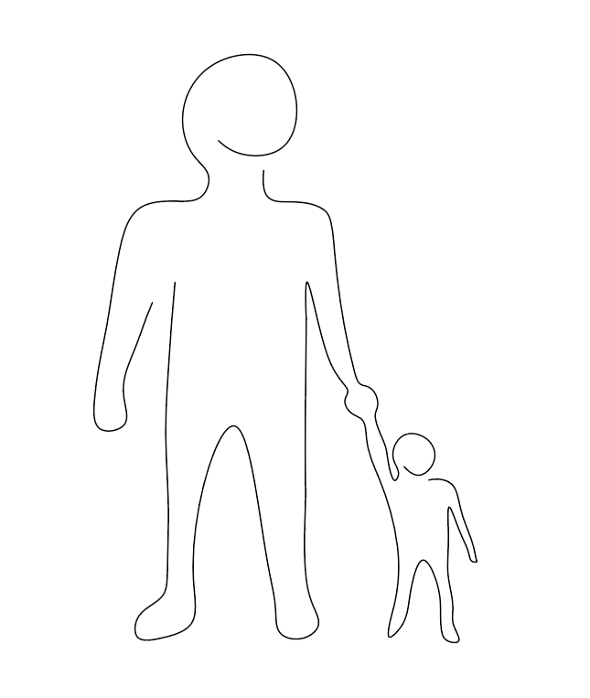 Parent walking with their child while holding hands
