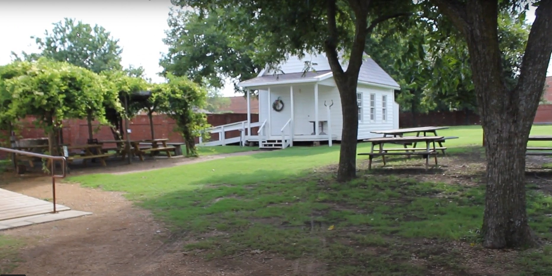 School house on the grounds of the Heritage Farmstead Museum in Plano, TX