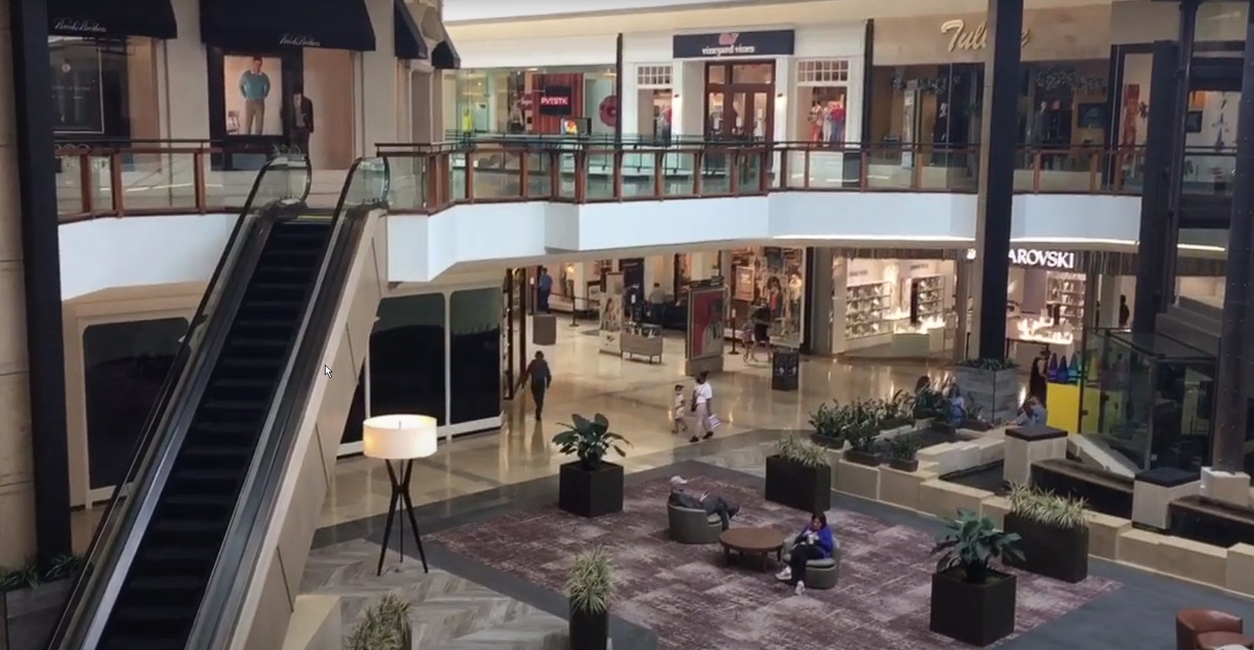 Seating area viewed from above at The Shops at Willow Bend Plano, TX