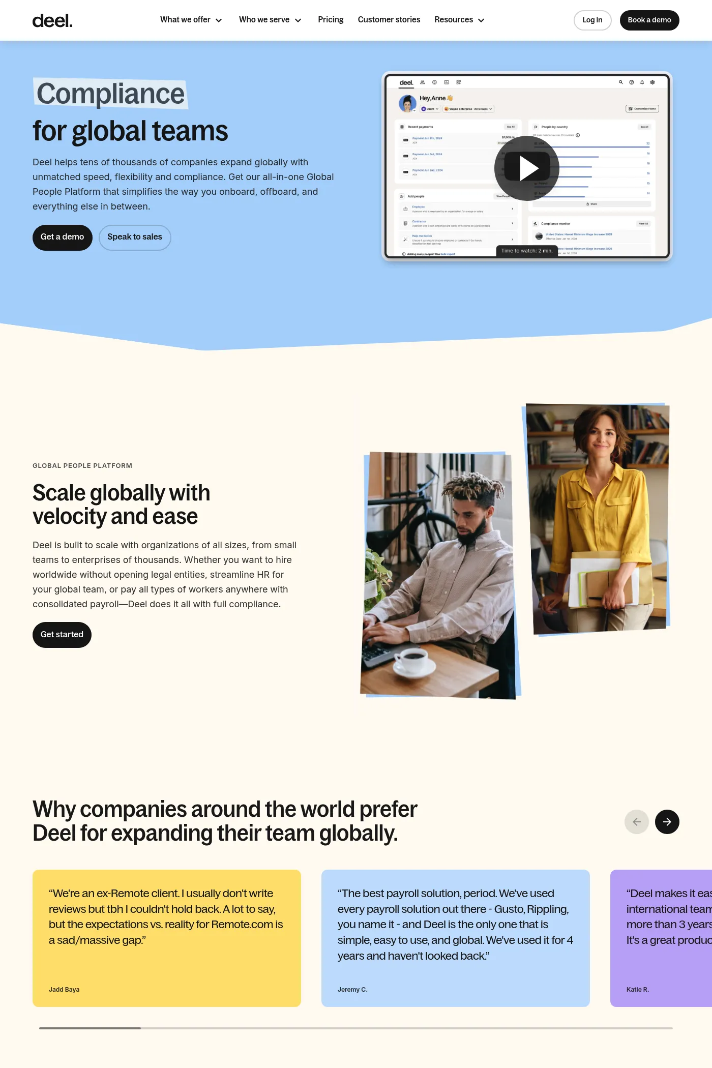 Deel website screenshot
