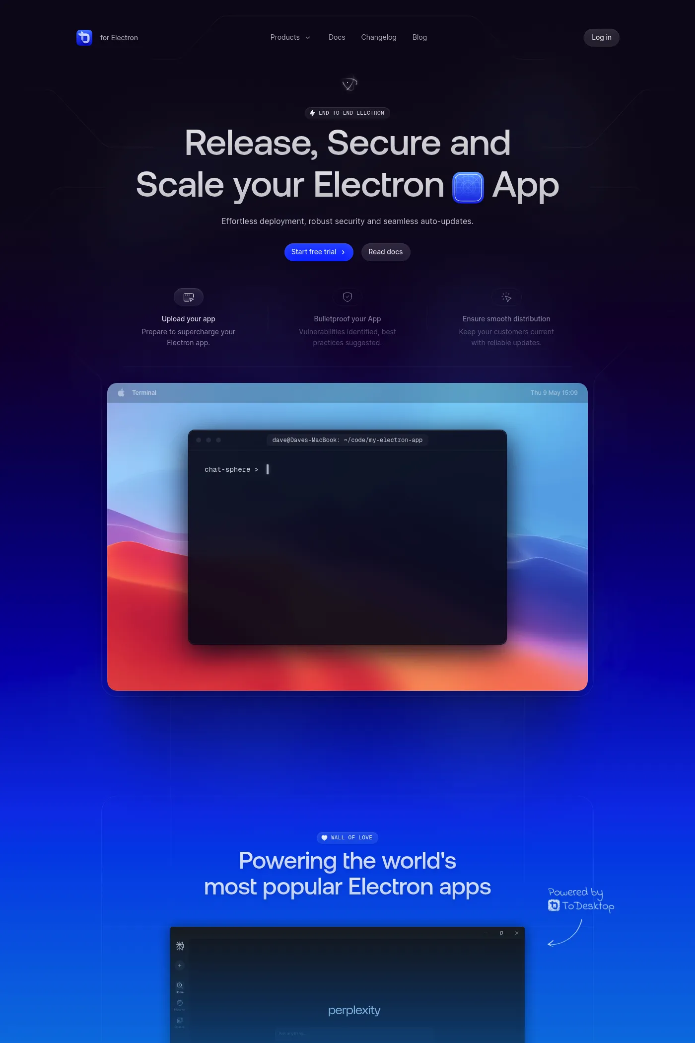 ToDesktop website screenshot