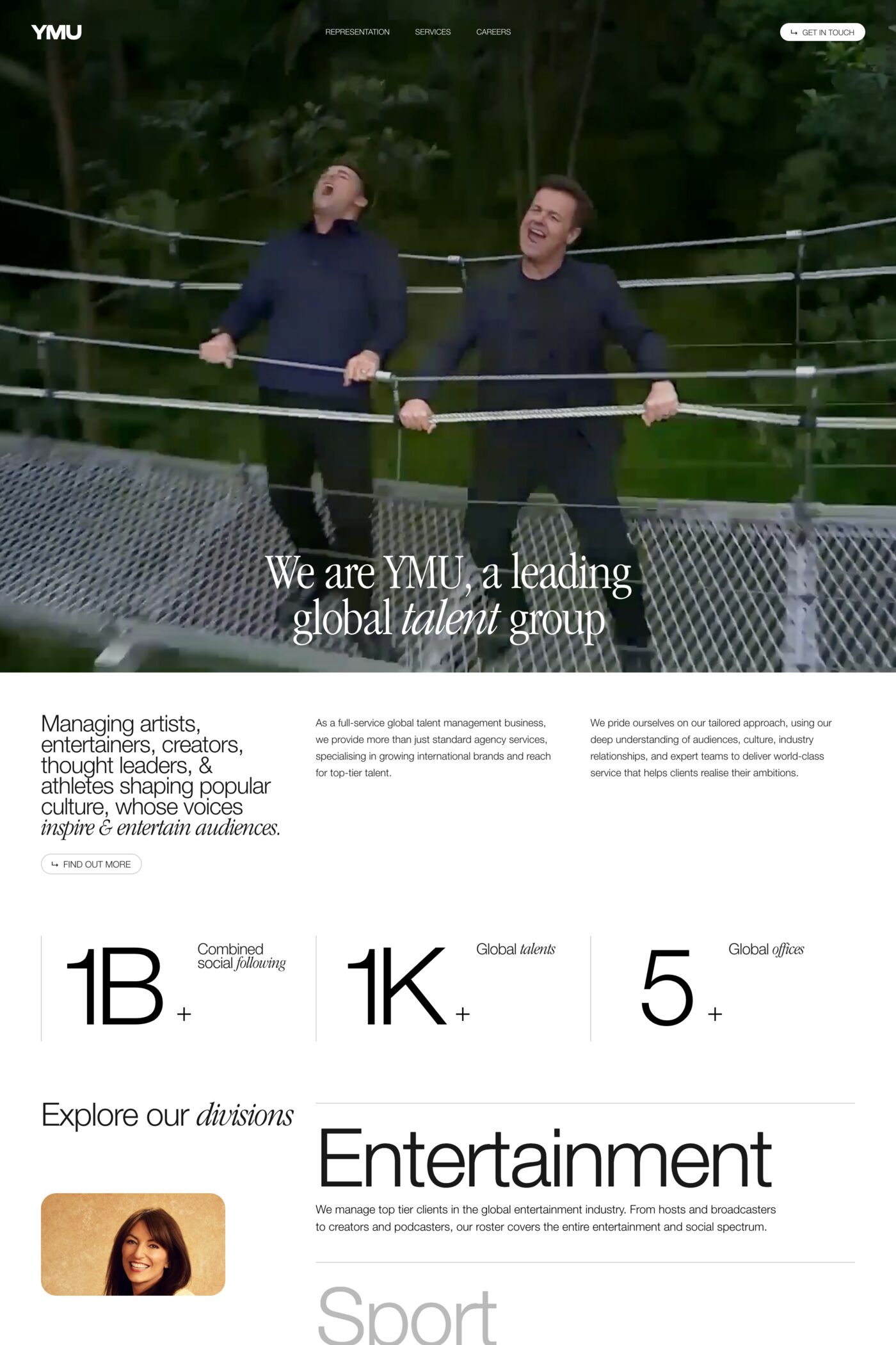 YMU website screenshot