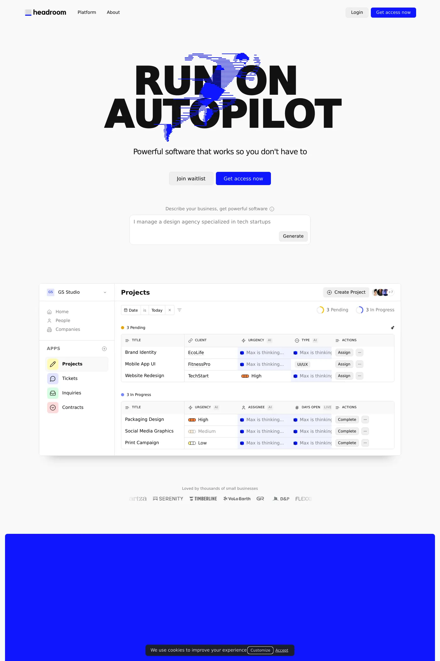 Headroom website screenshot