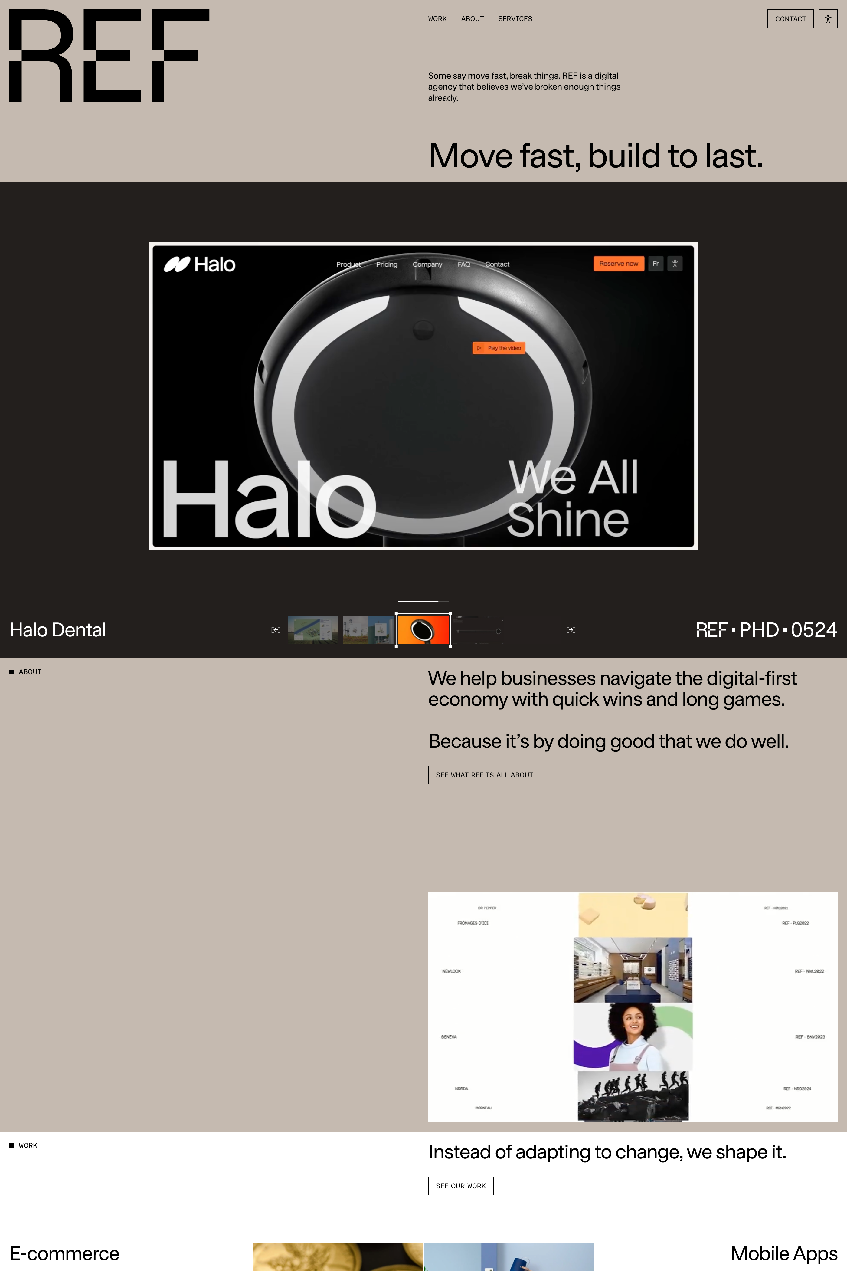 REF website screenshot