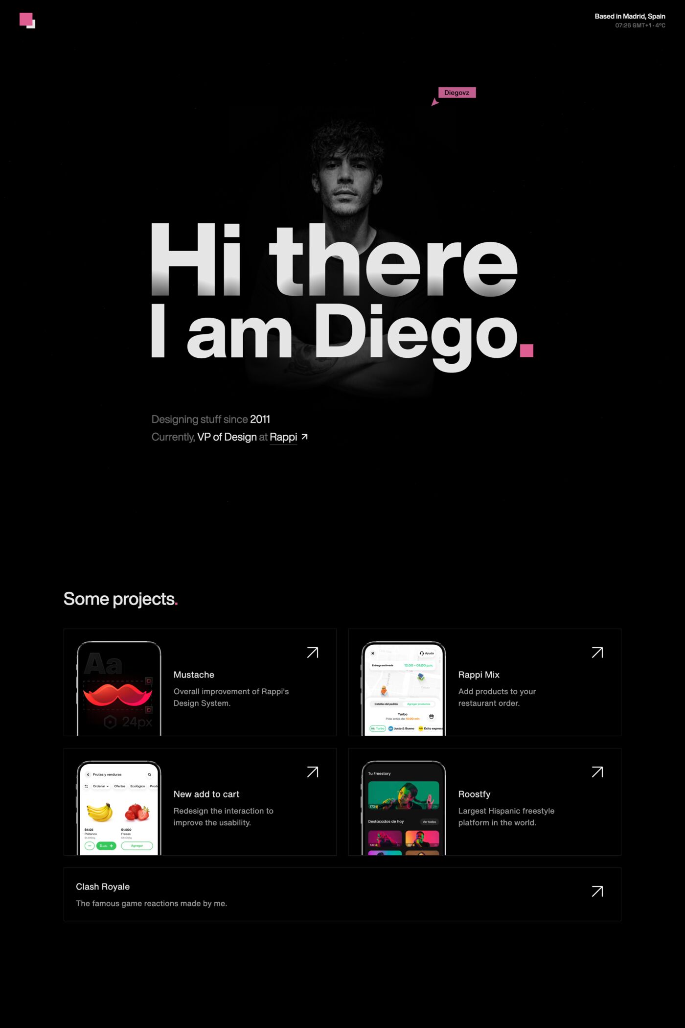 Diegovz website screenshot