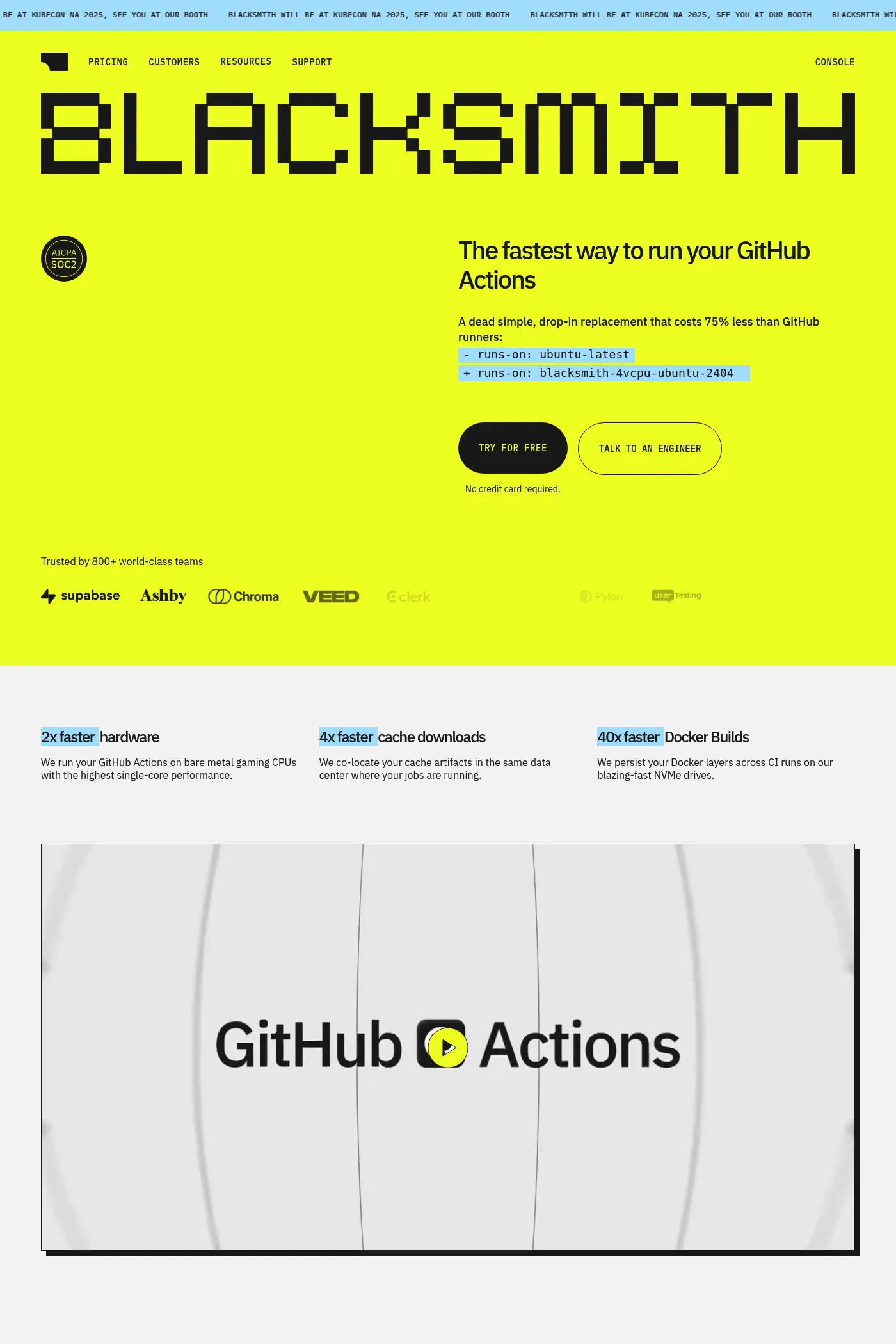 Blacksmith website screenshot