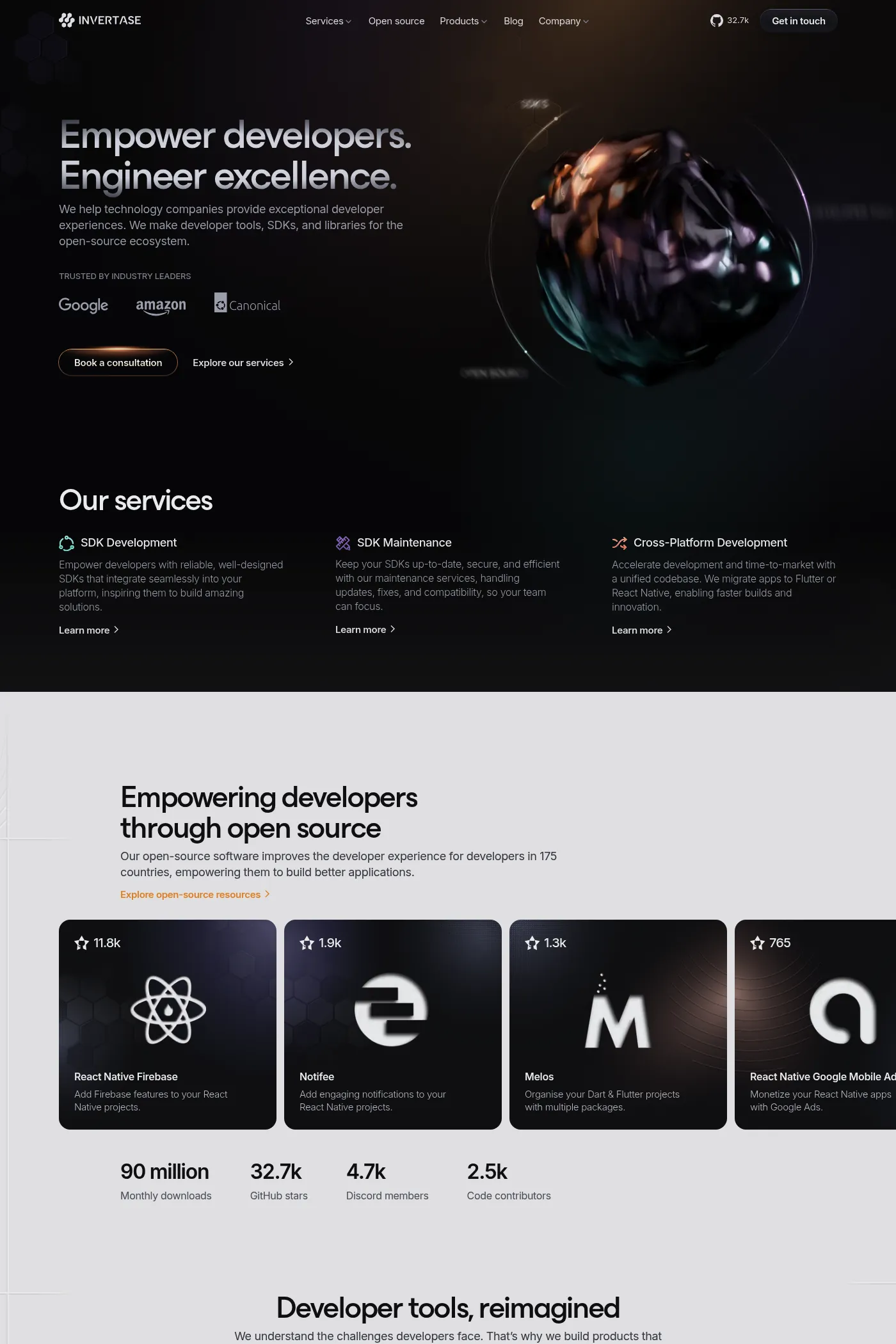 Invertase website screenshot