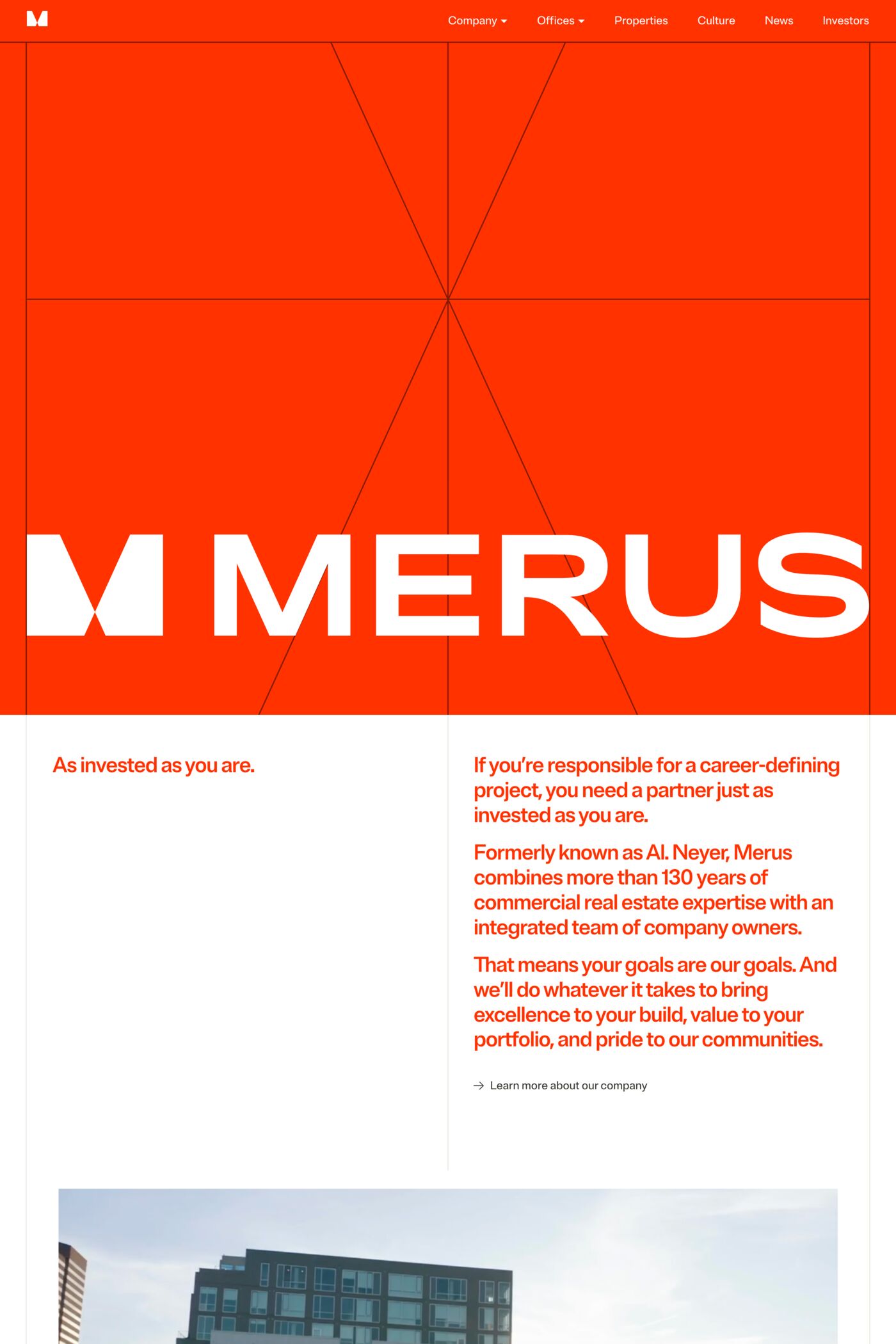 Merus website screenshot