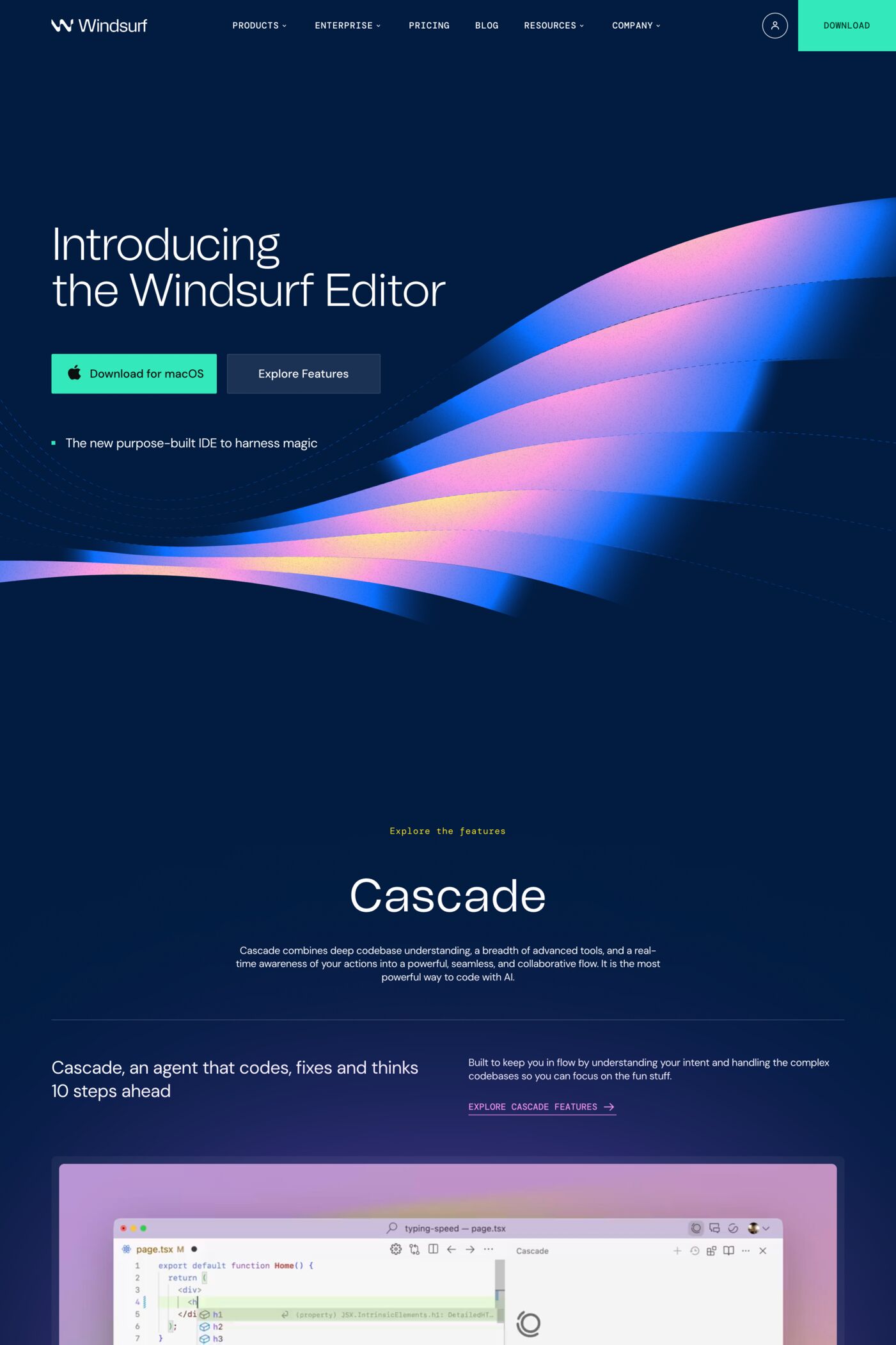 Windsurf website screenshot