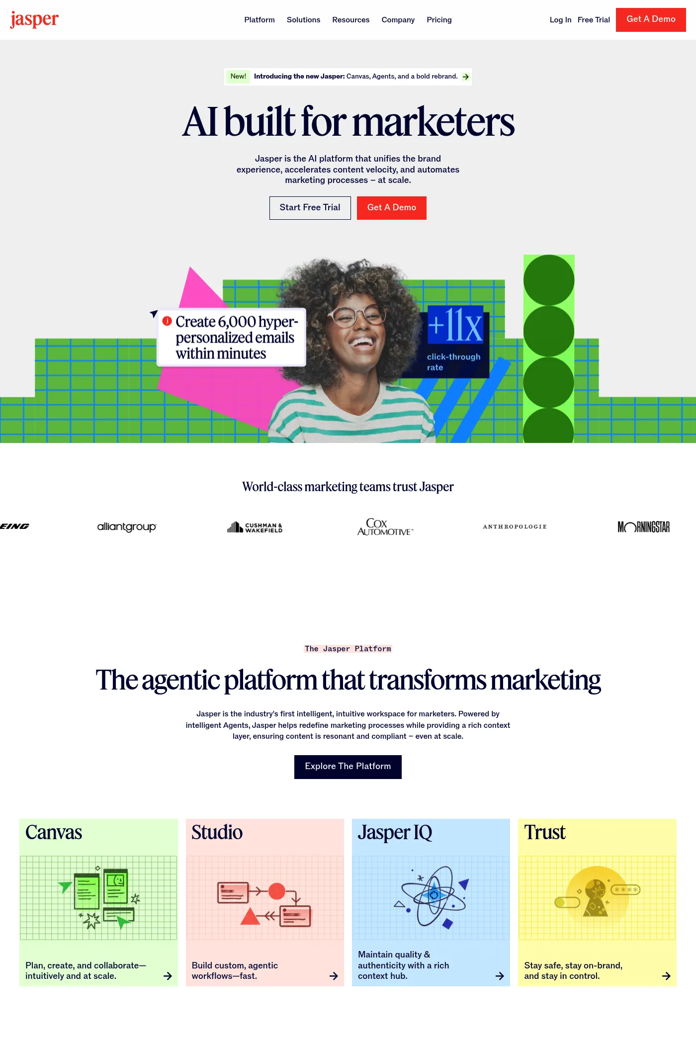 Jasper website screenshot