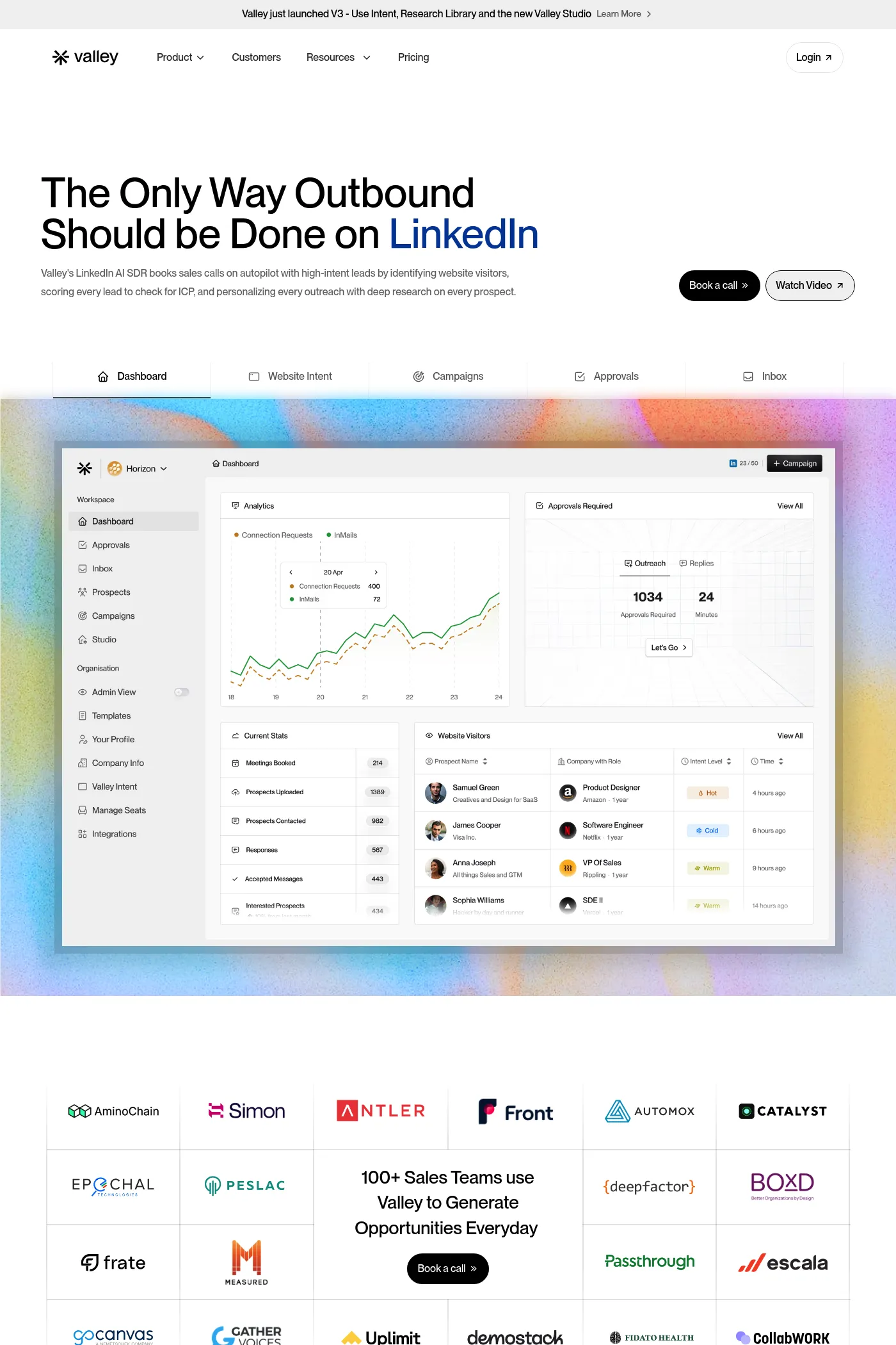 Valley website screenshot