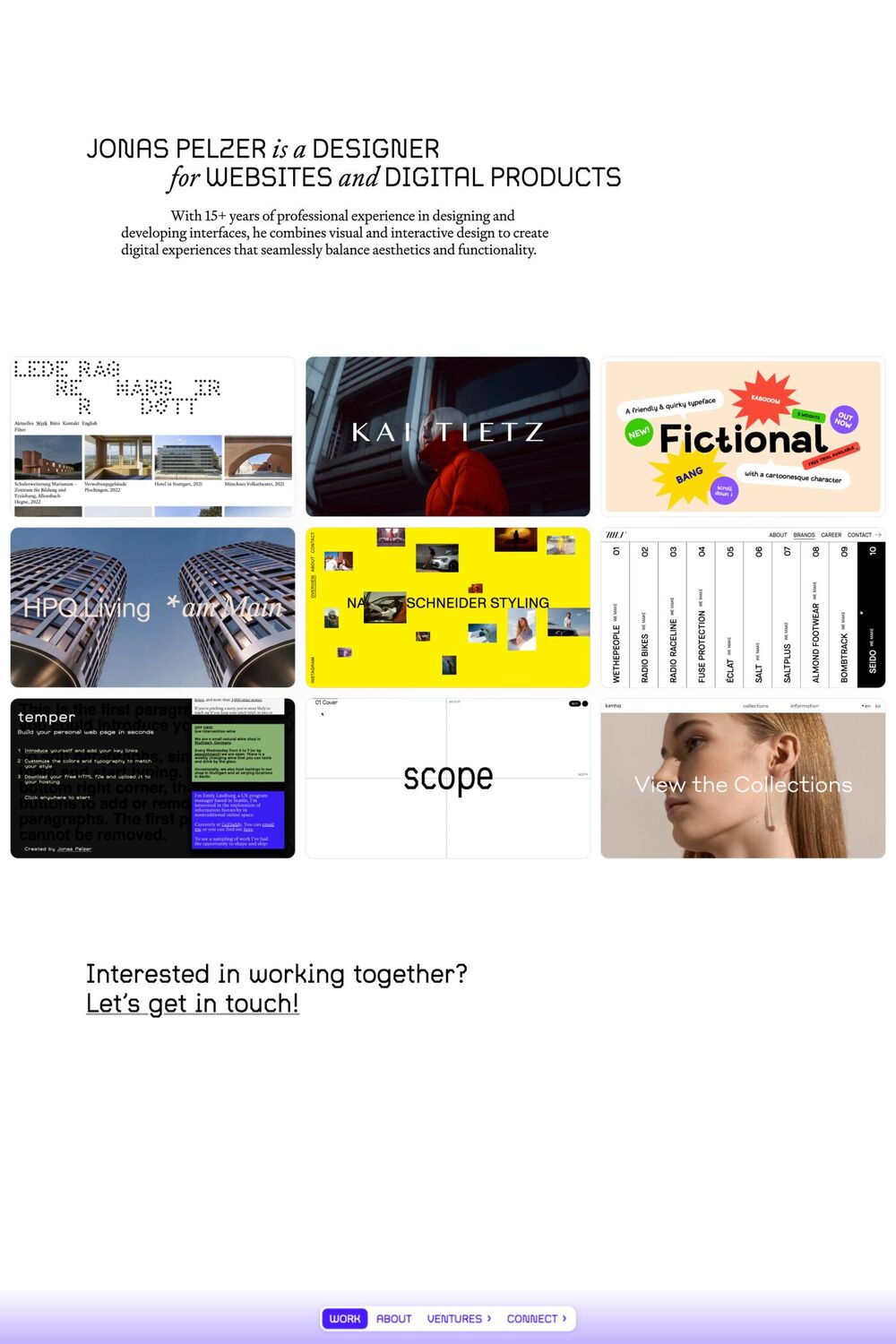 Jonas Pelzer website screenshot