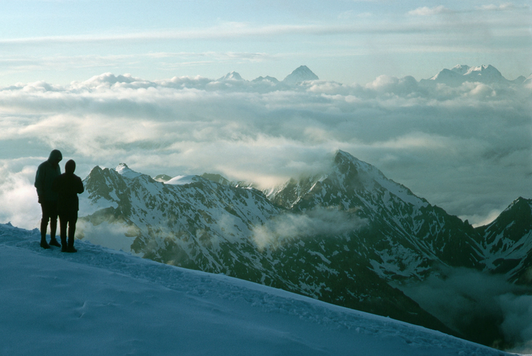 Lovers on Mount Elbrus at dawn. 1967.