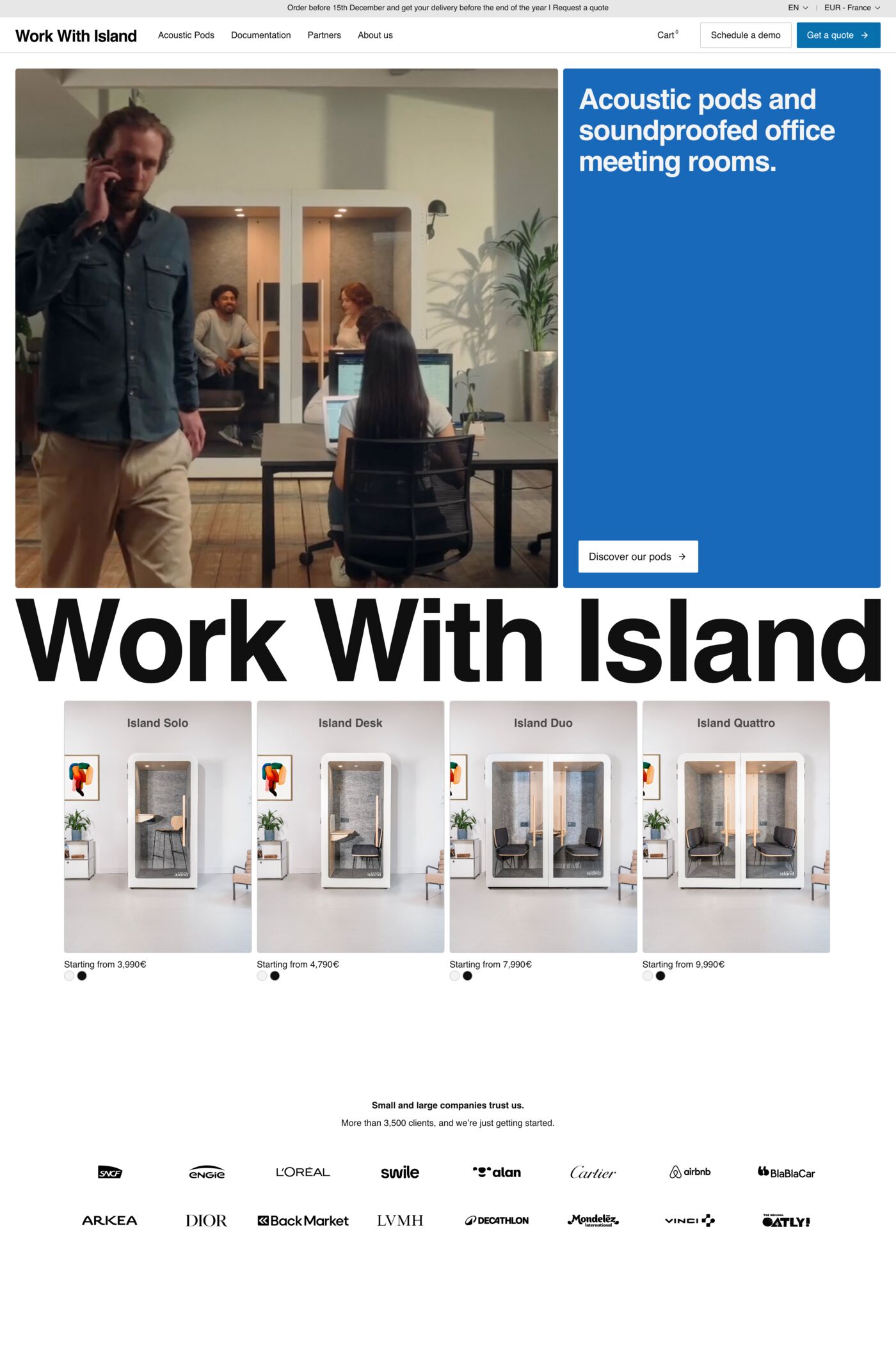 Work with Island website screenshot