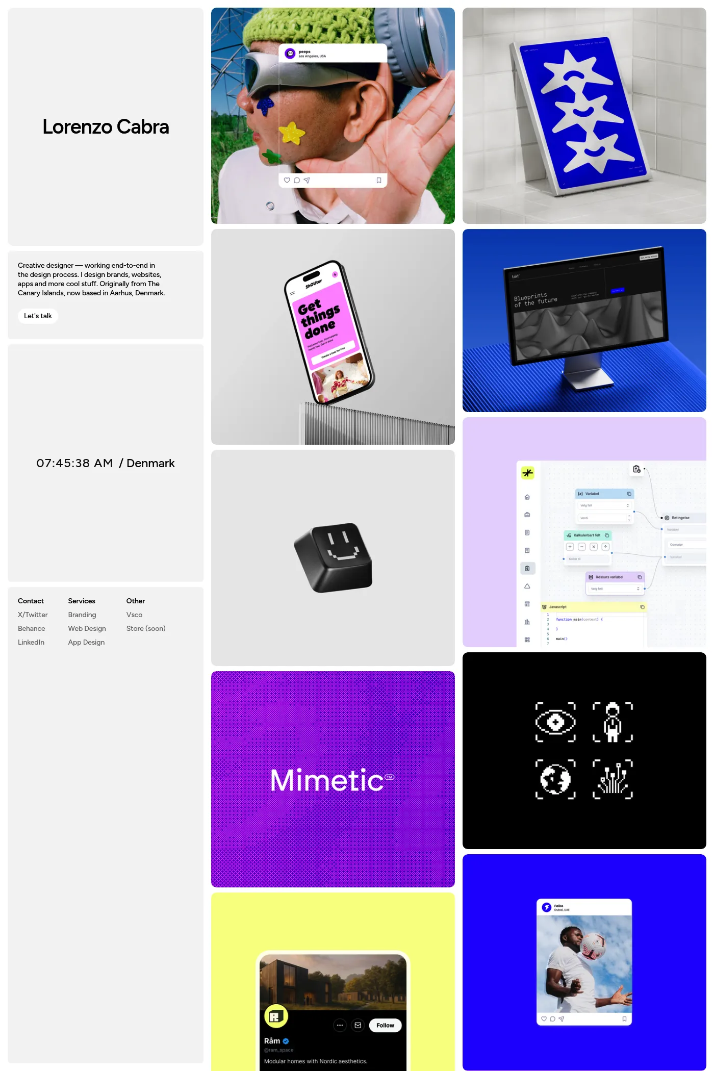 Lorenzo Cabra website screenshot