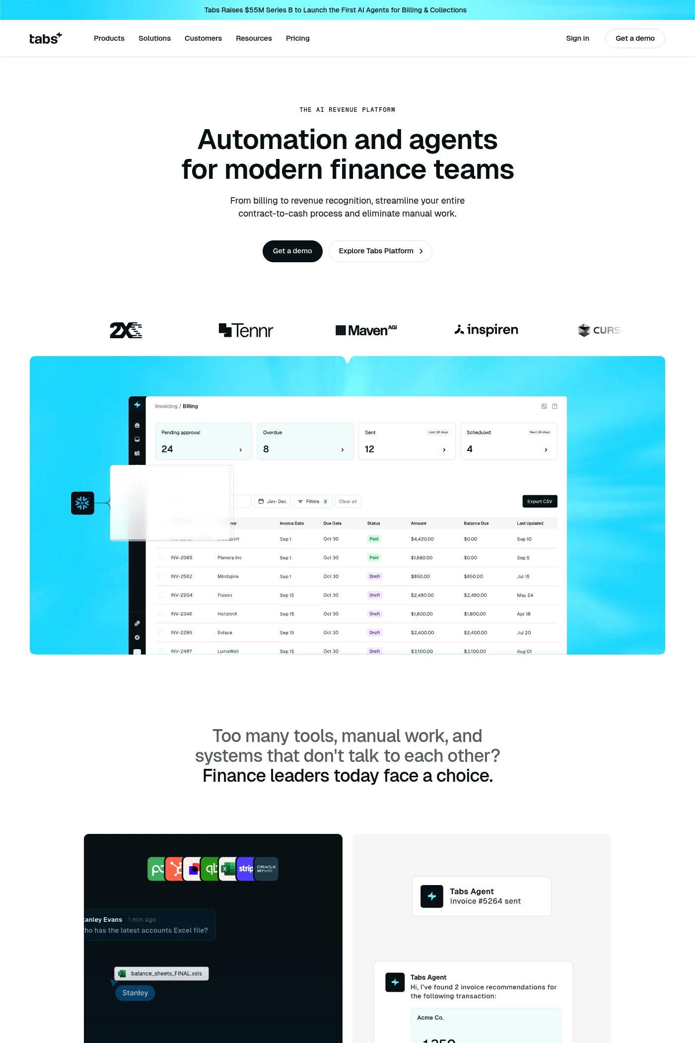 Tabs website screenshot