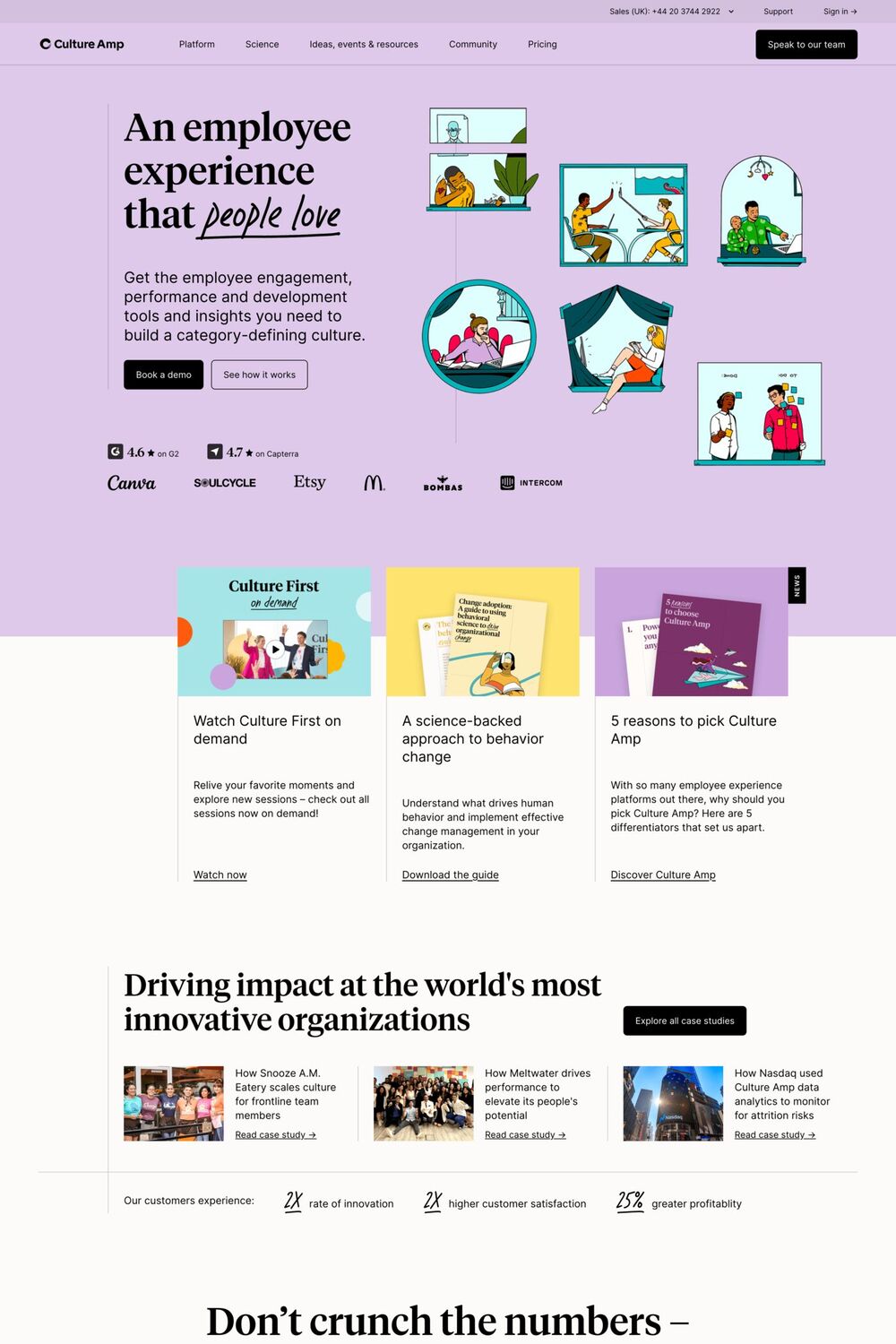 Culture Amp website screenshot