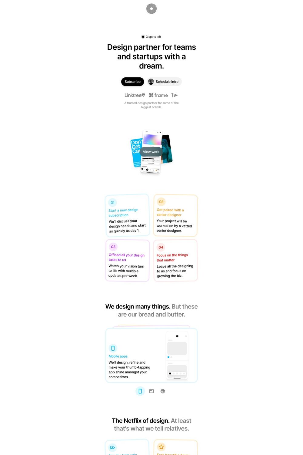 Endless website screenshot