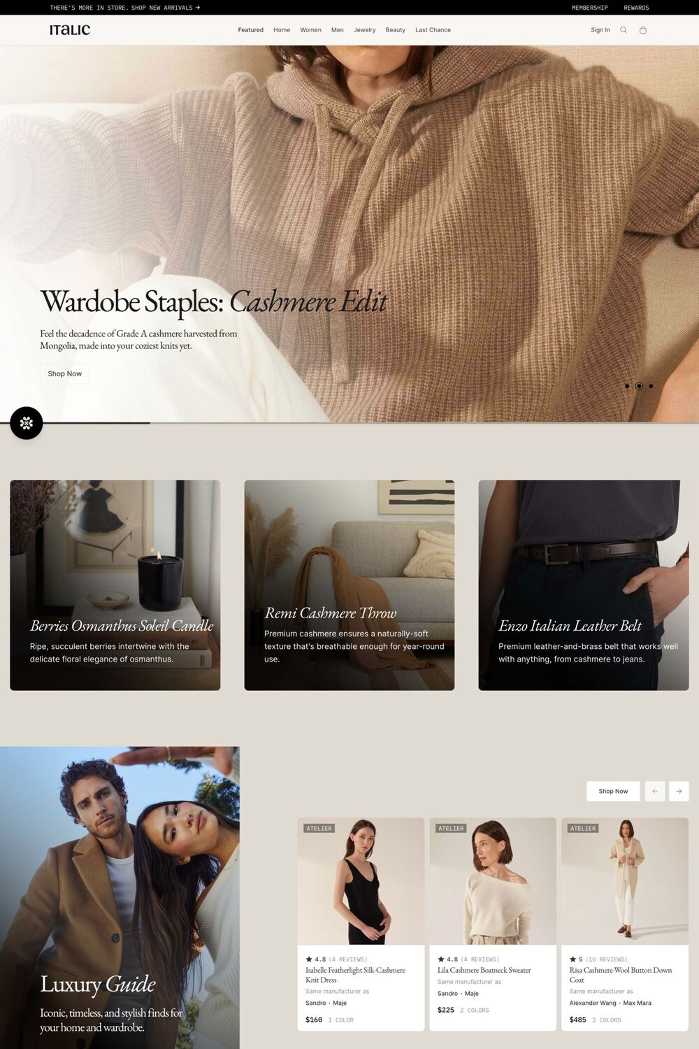 Italic website screenshot