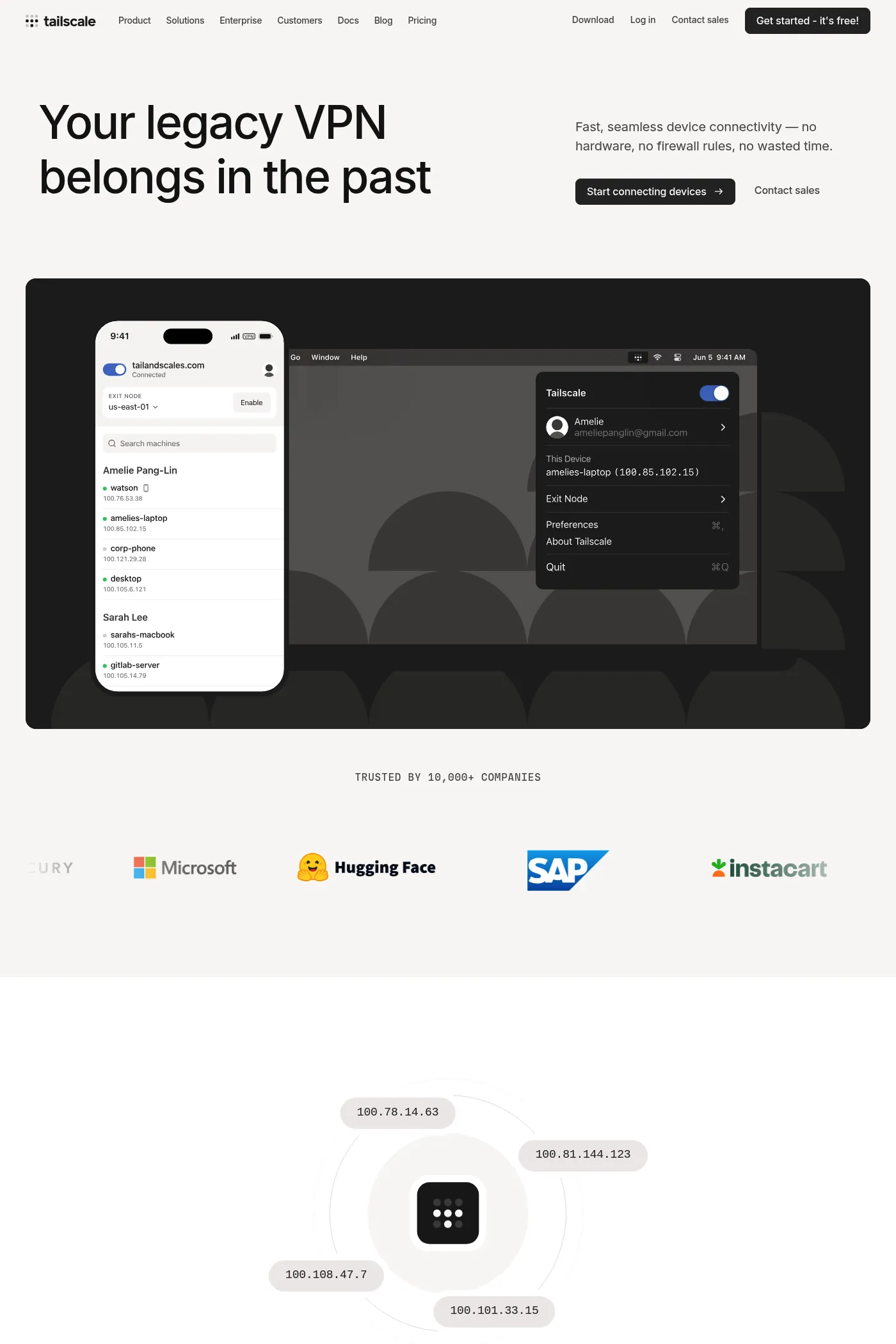 Tailscale website screenshot