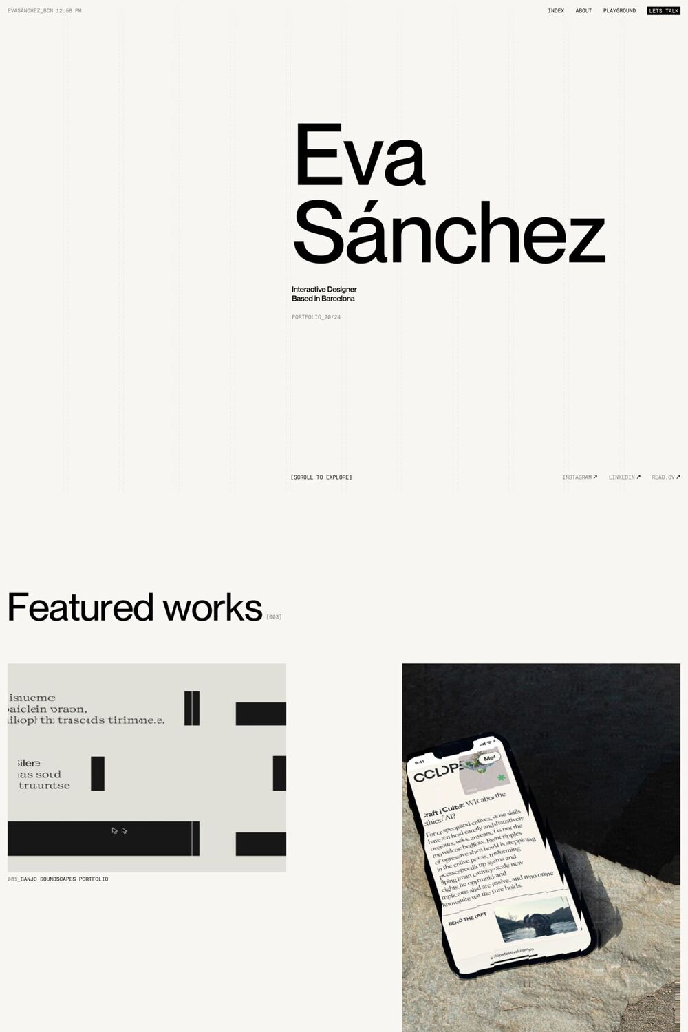 Eva Sánchez website screenshot