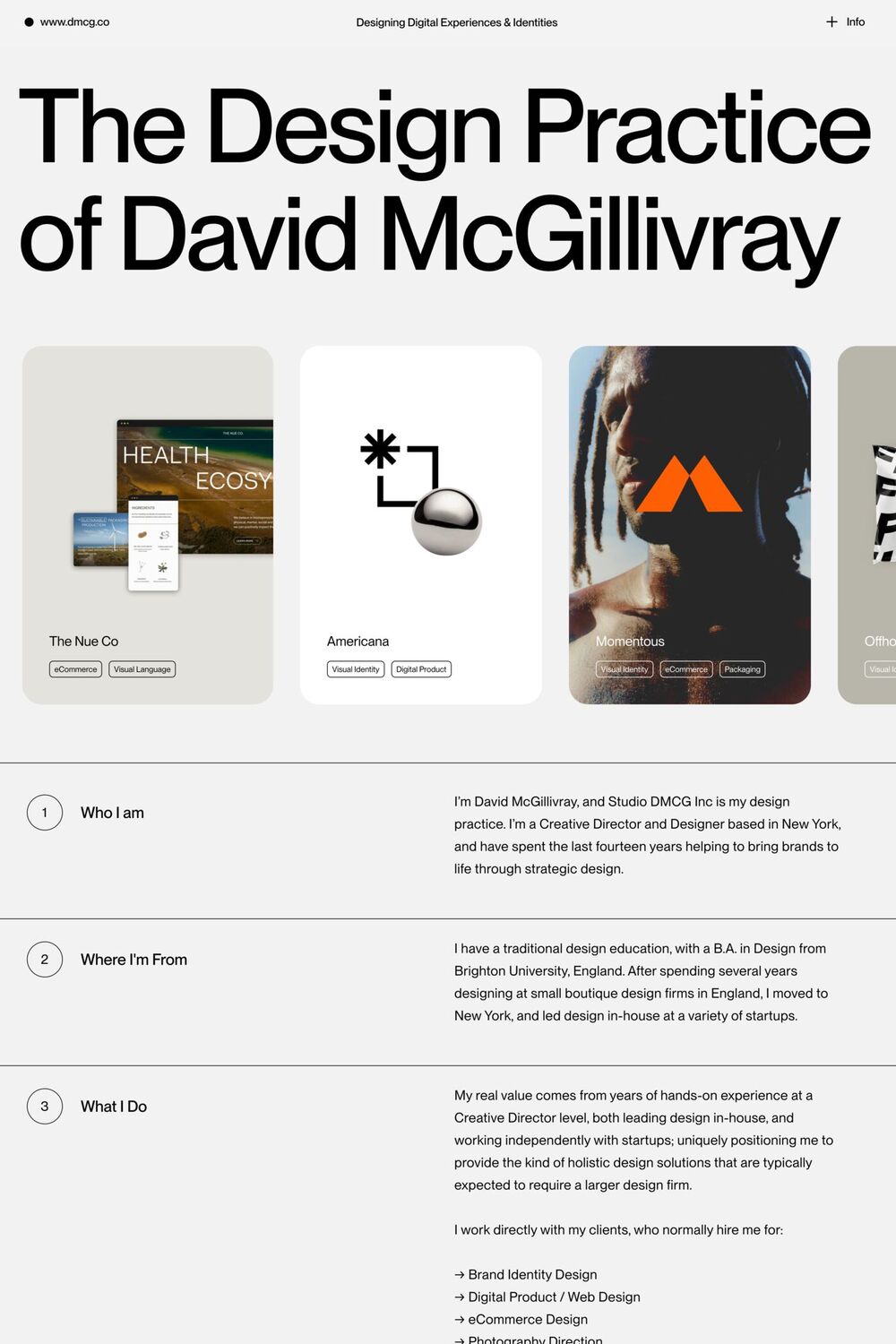 David McGillivray website screenshot