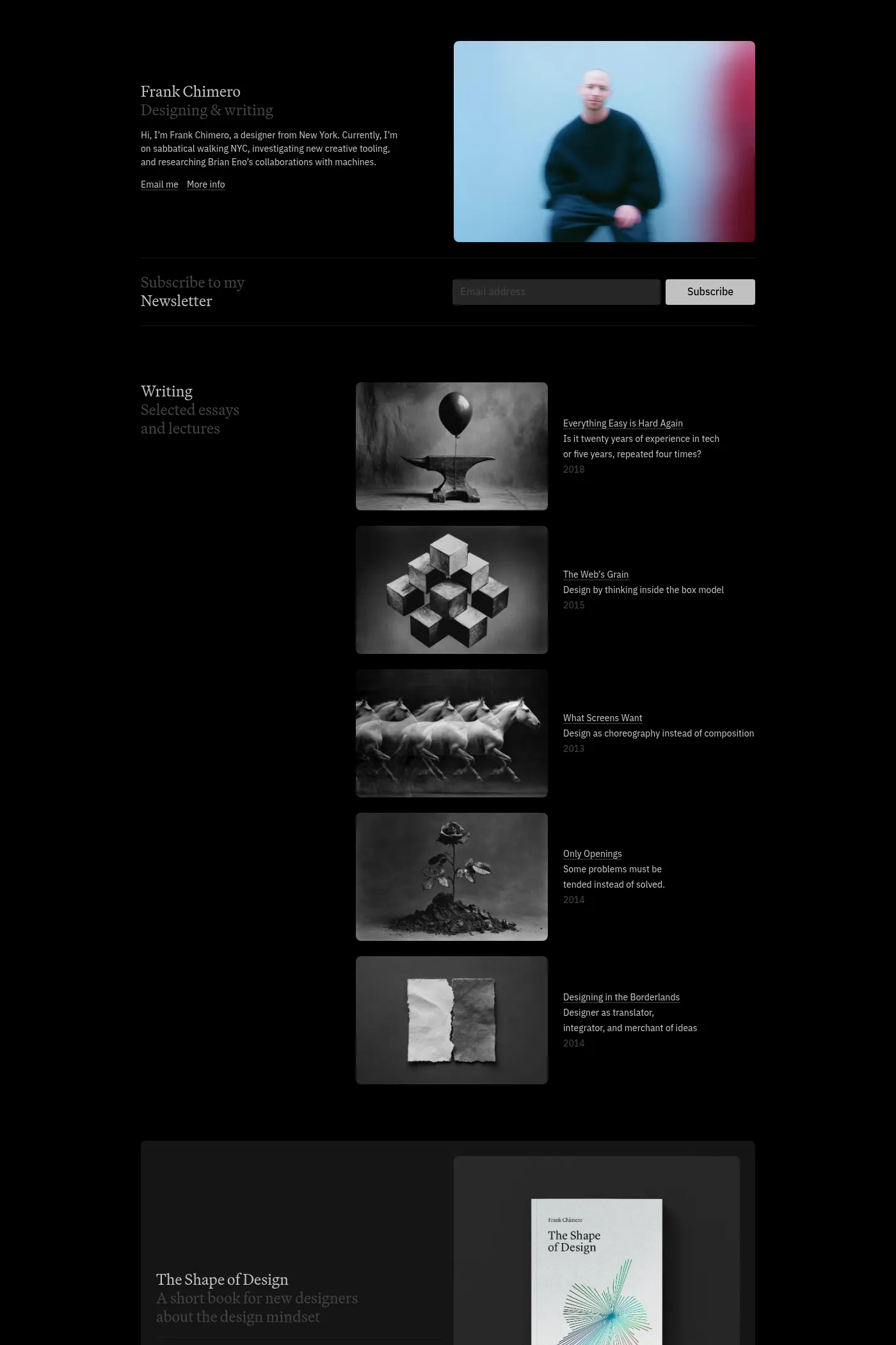 Frank Chimero website screenshot