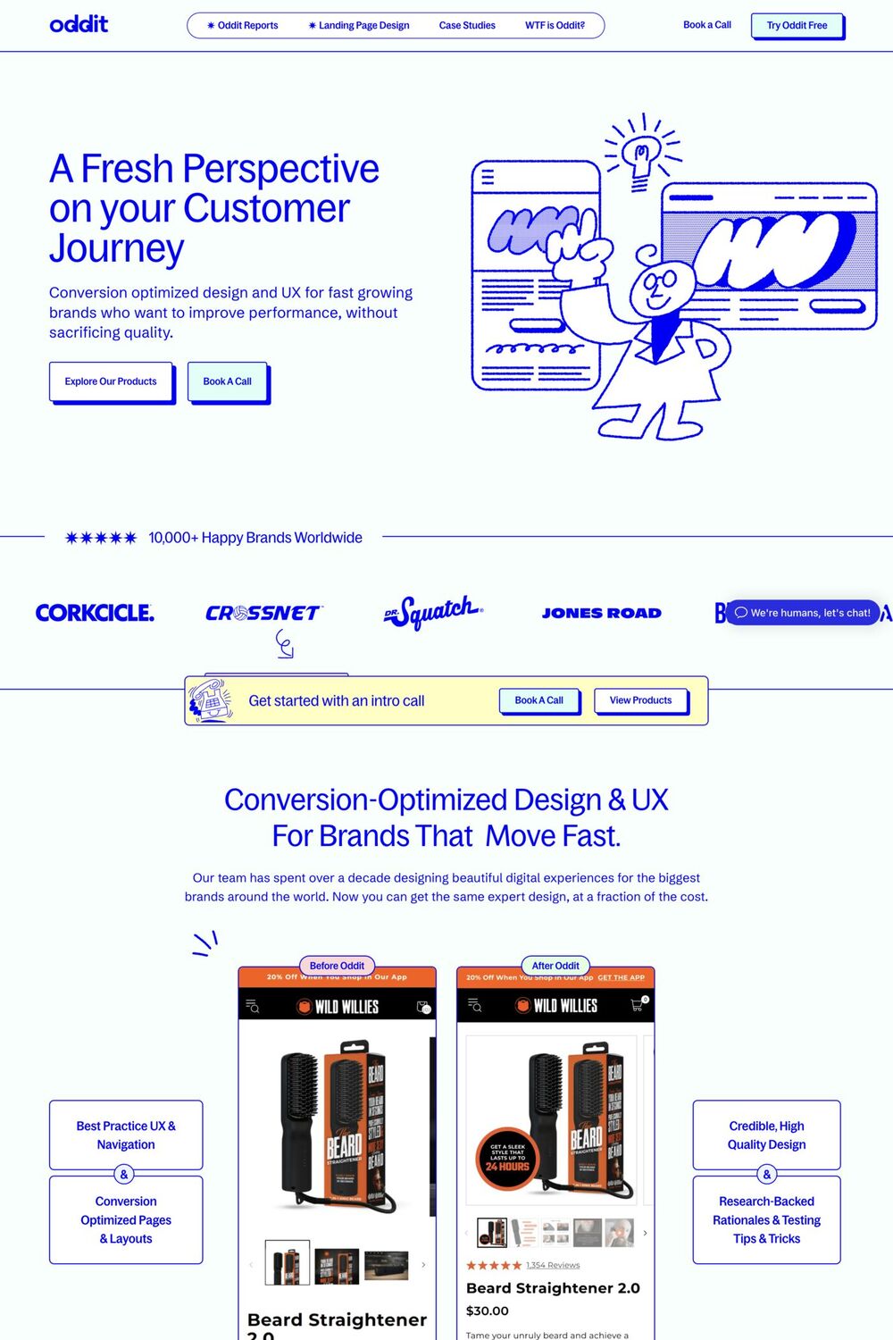 Oddit website screenshot