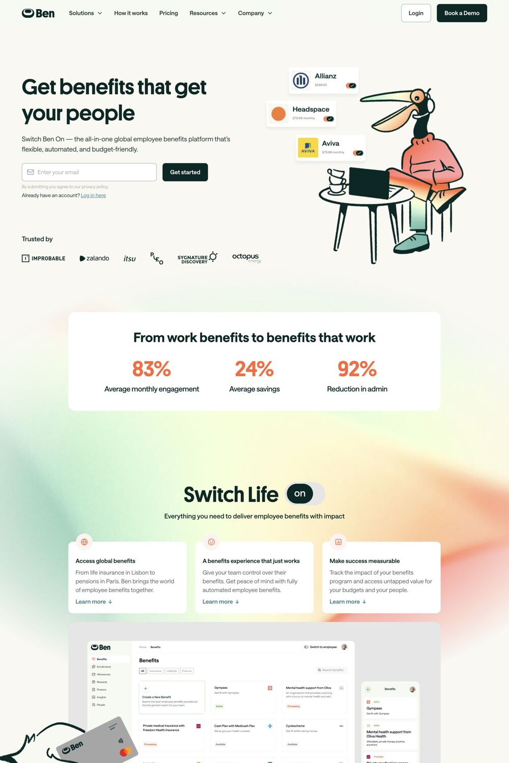 Ben website screenshot