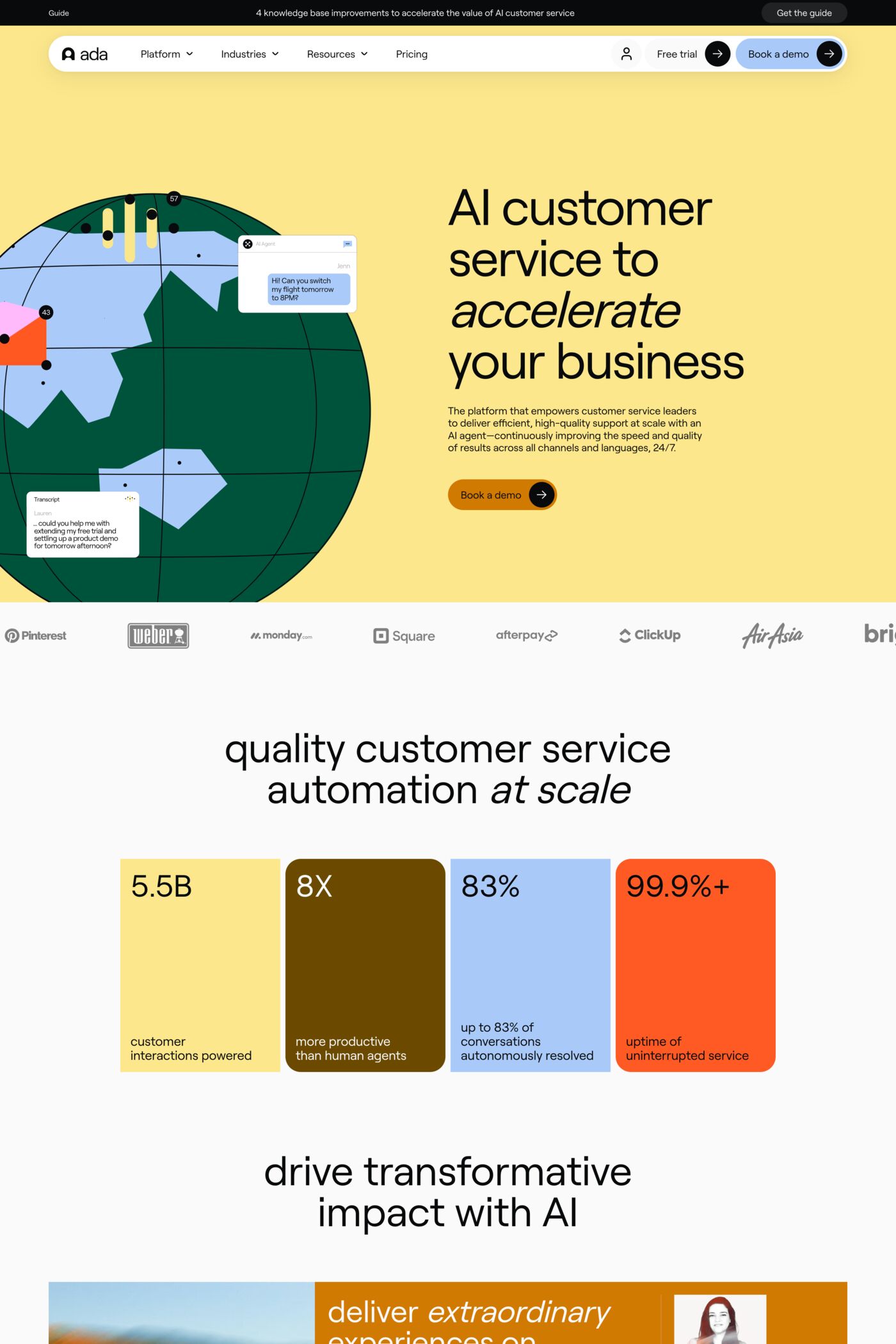 Ada website screenshot