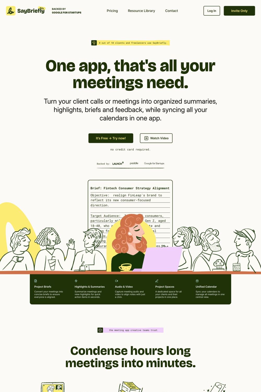 SayBriefly website screenshot