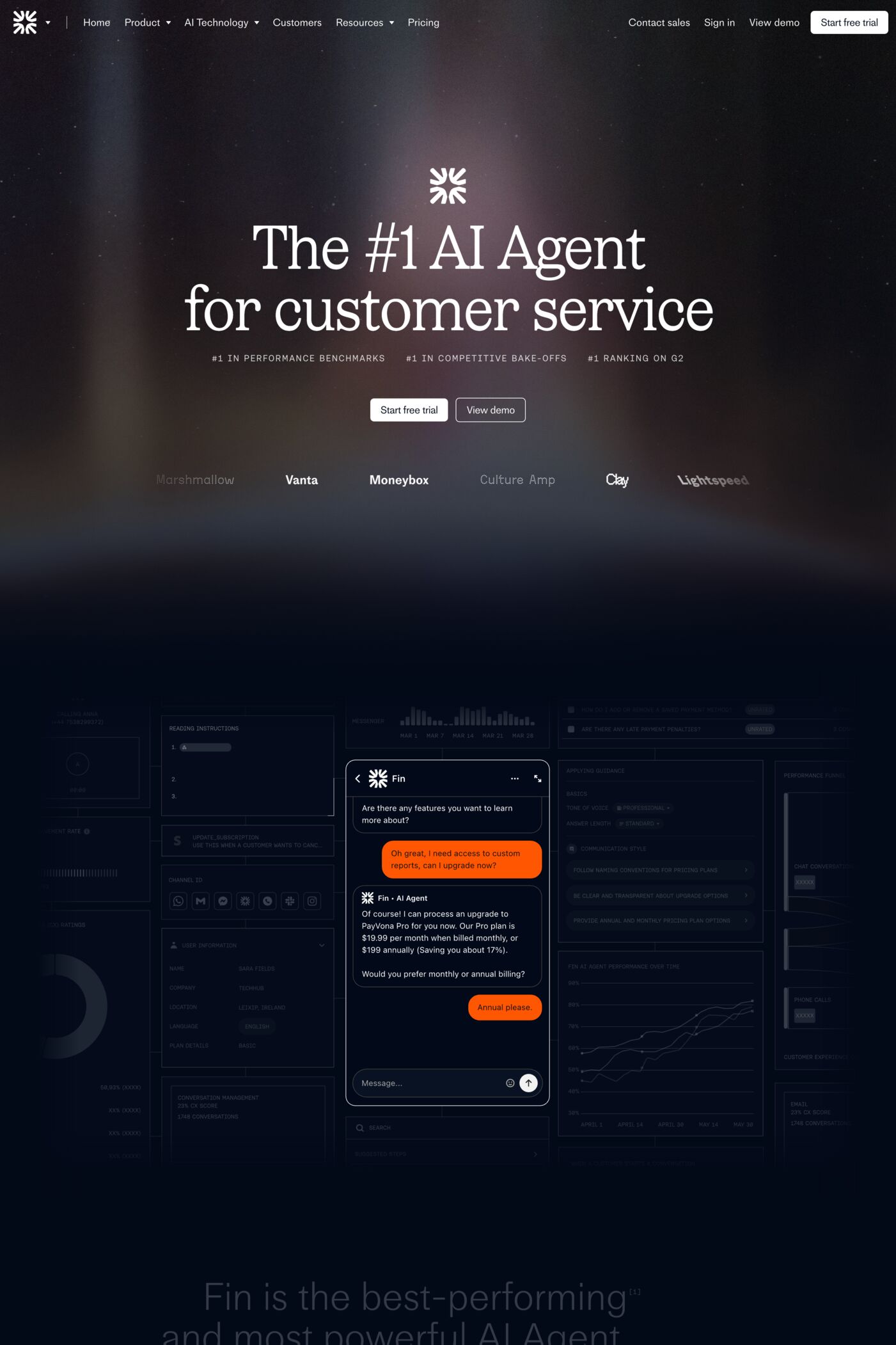 Fin website screenshot