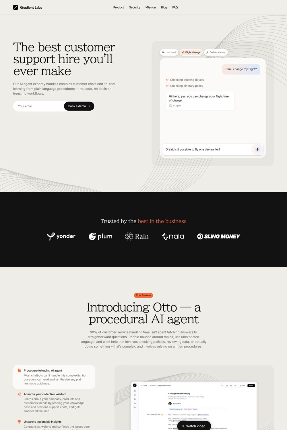 Gradient Labs website screenshot
