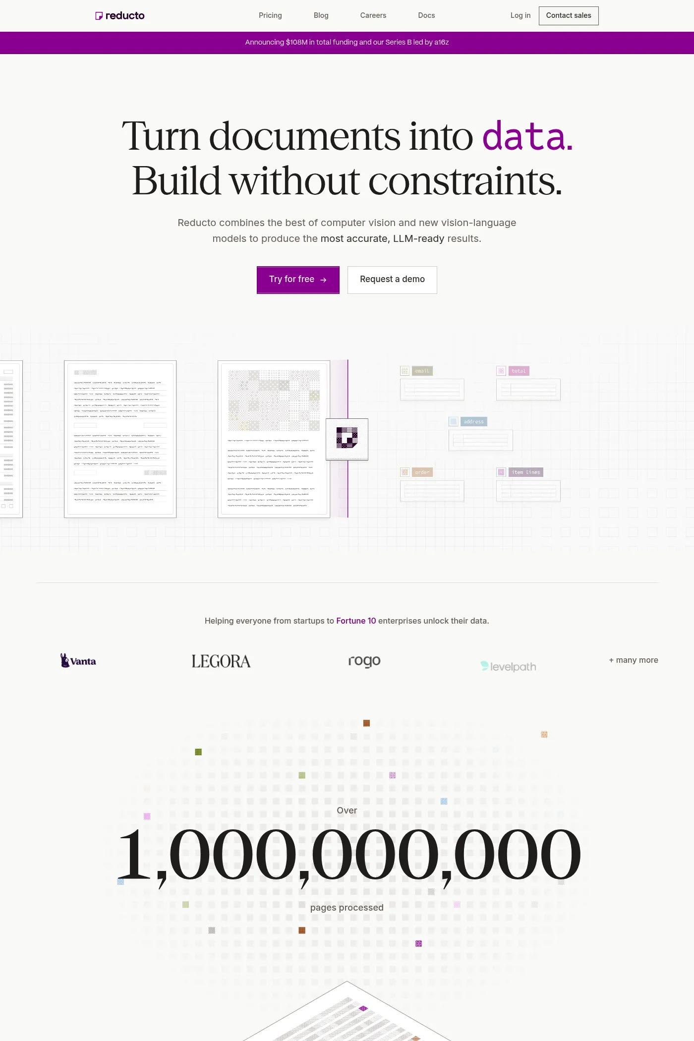 Reducto website screenshot