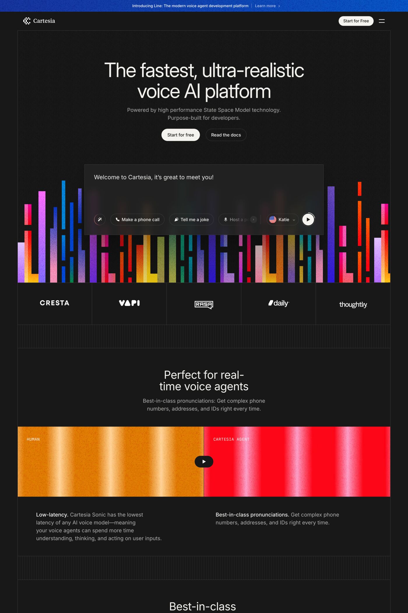 Cartesia website screenshot