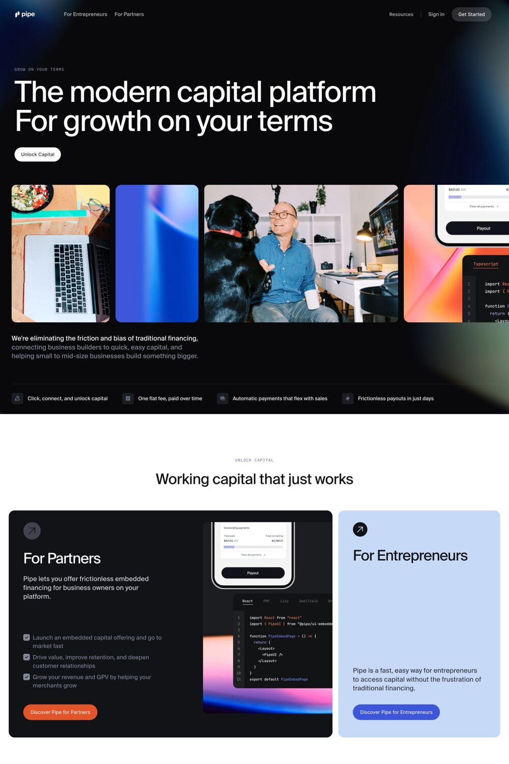 Pipe website screenshot
