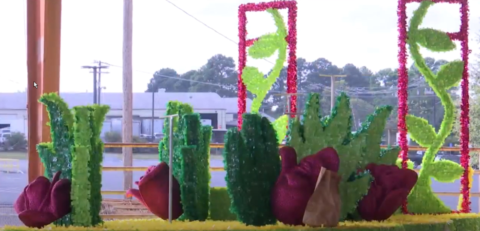 Parade float for the Annual Texas Rose Festival in Tyler, TX